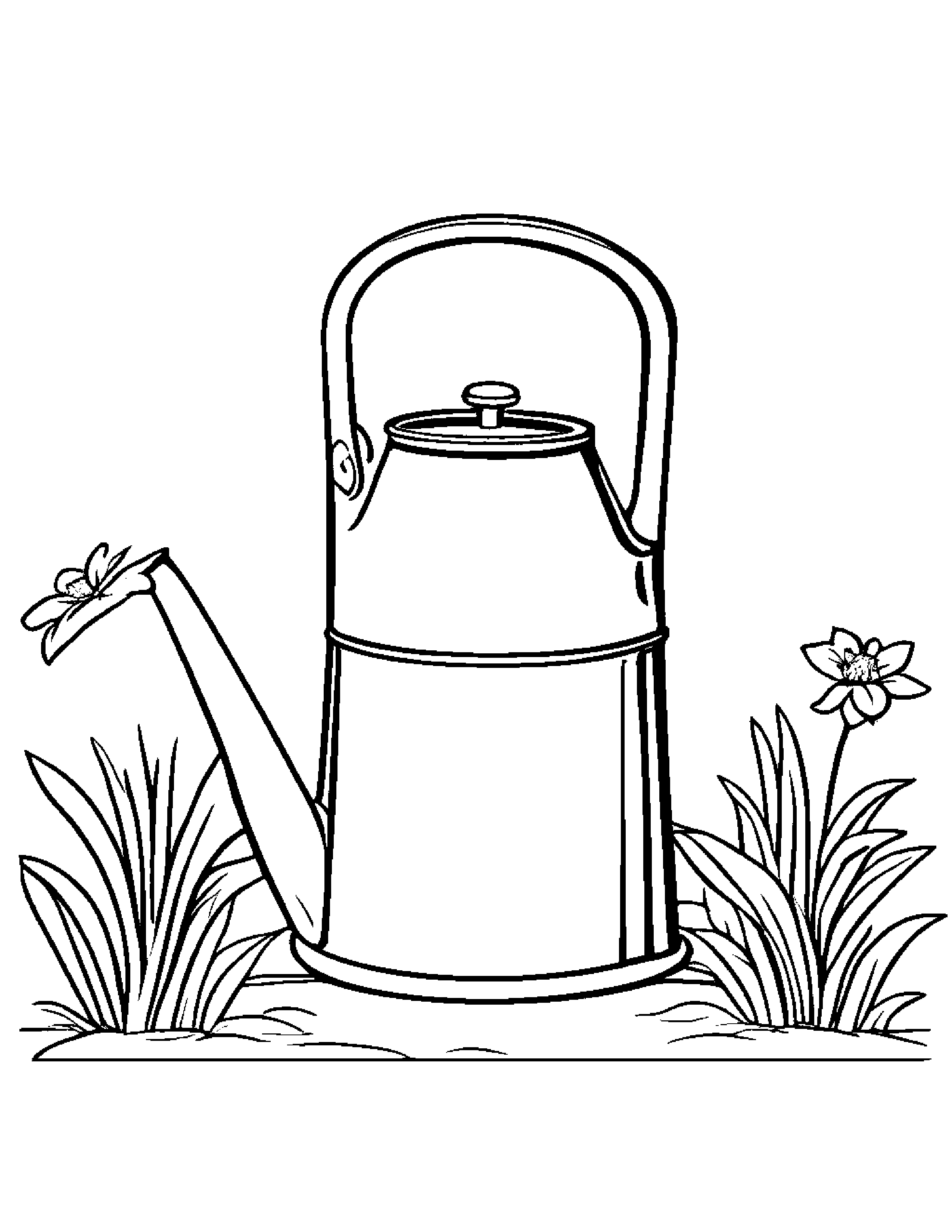Polite Watering Can #5 Coloring Page (Free Printable PDF)