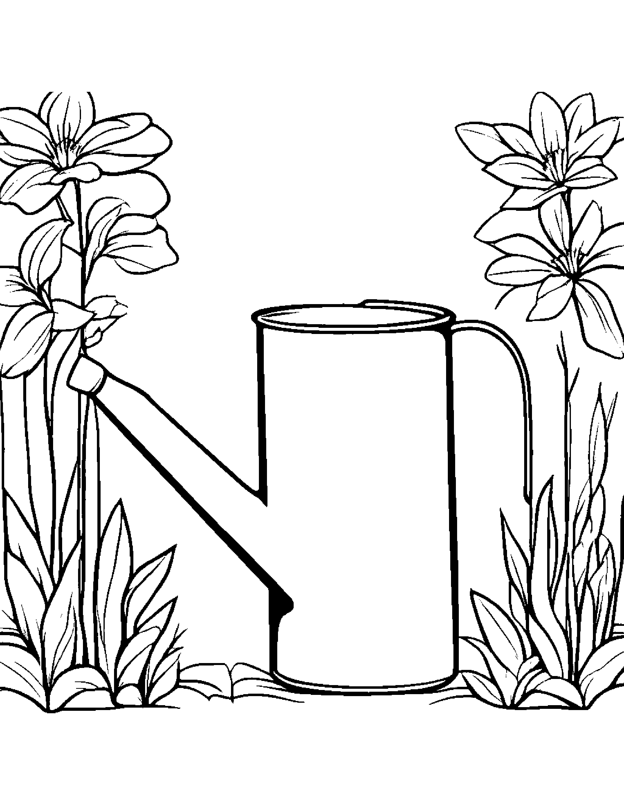Polite Watering Can Coloring Page (Free Printable PDF)
