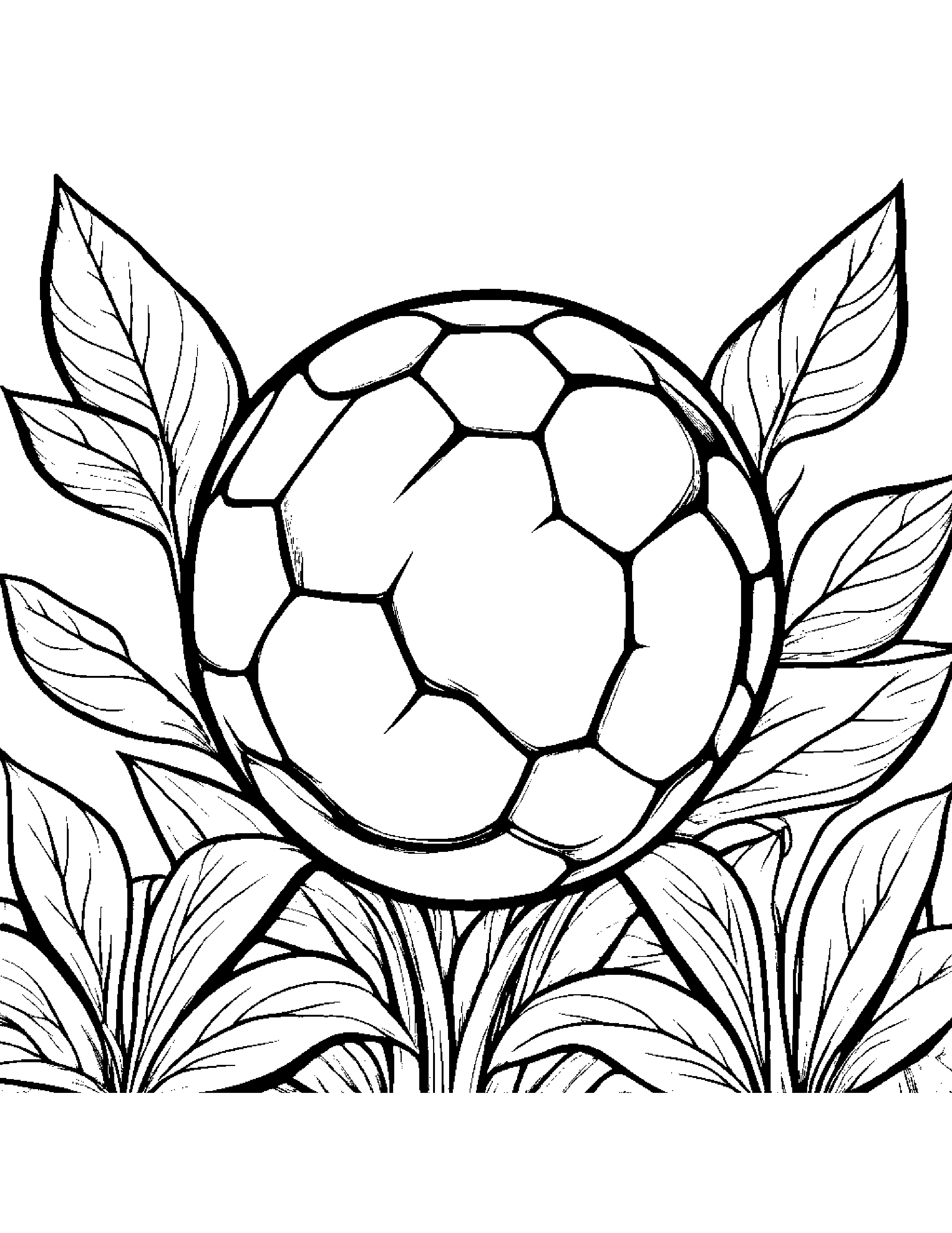 Soccer Ball Watering A Plant Coloring Page (Free Printable PDF)