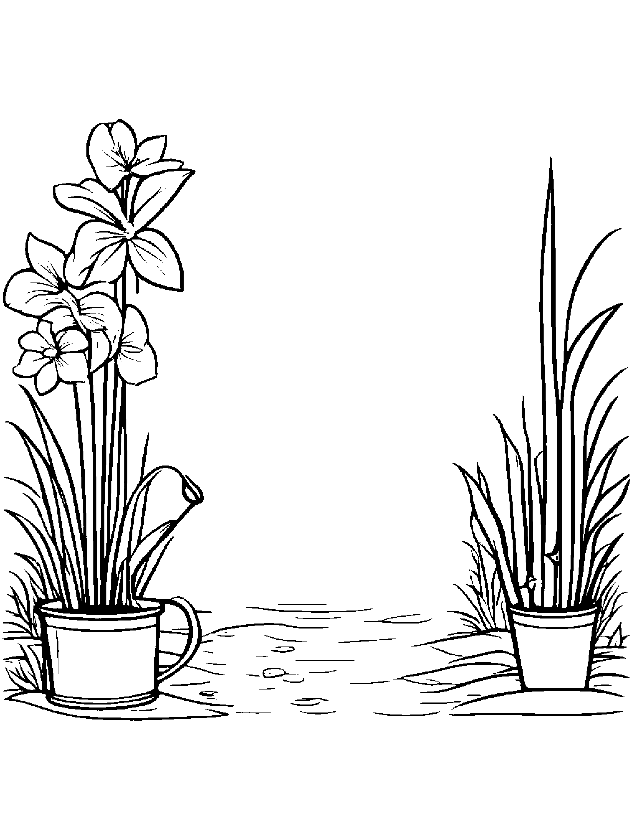 Watering Can Playing Hide-And-Seek #2 Coloring Page (Free Printable PDF)