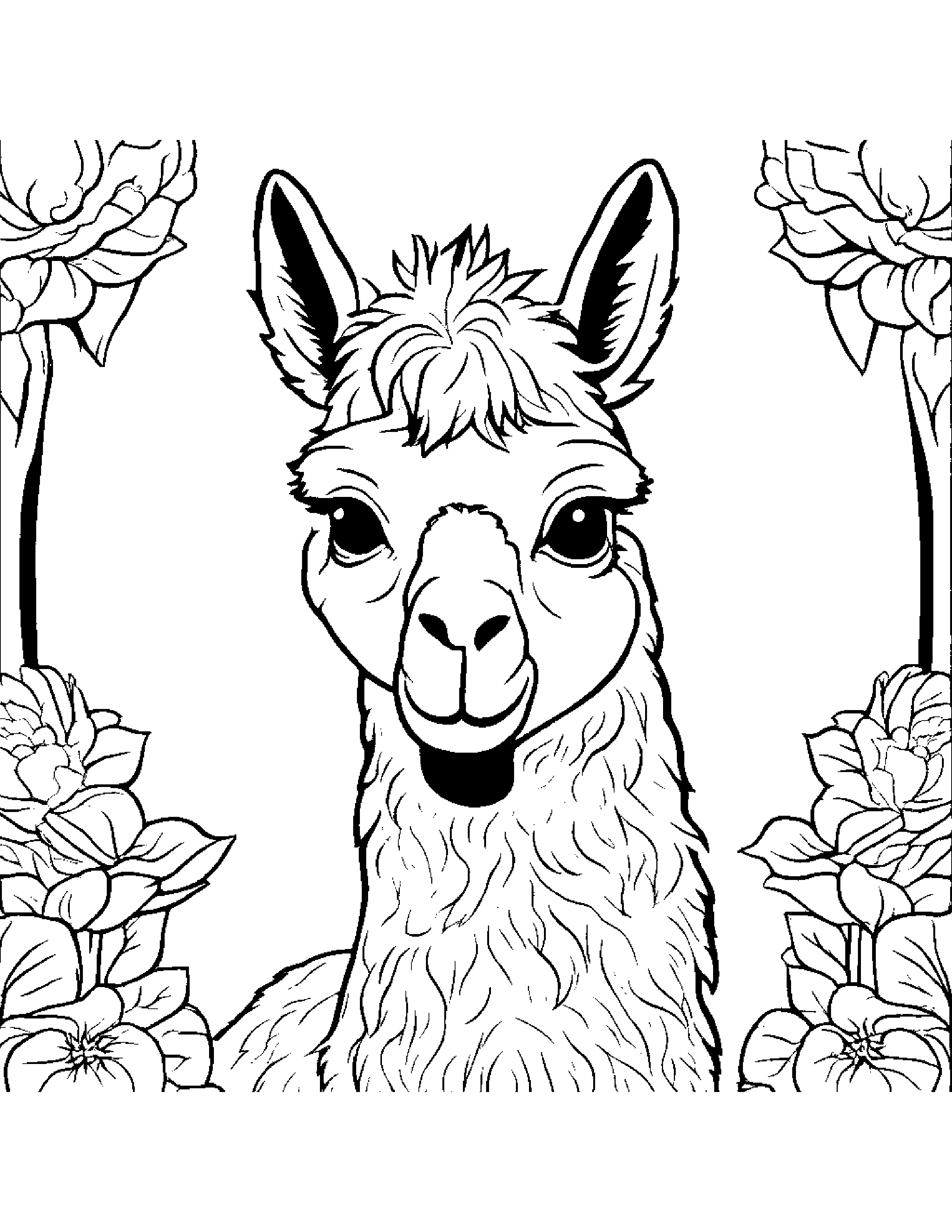 Zippy Alpaca #3 Coloring Page (Free Printable PDF)