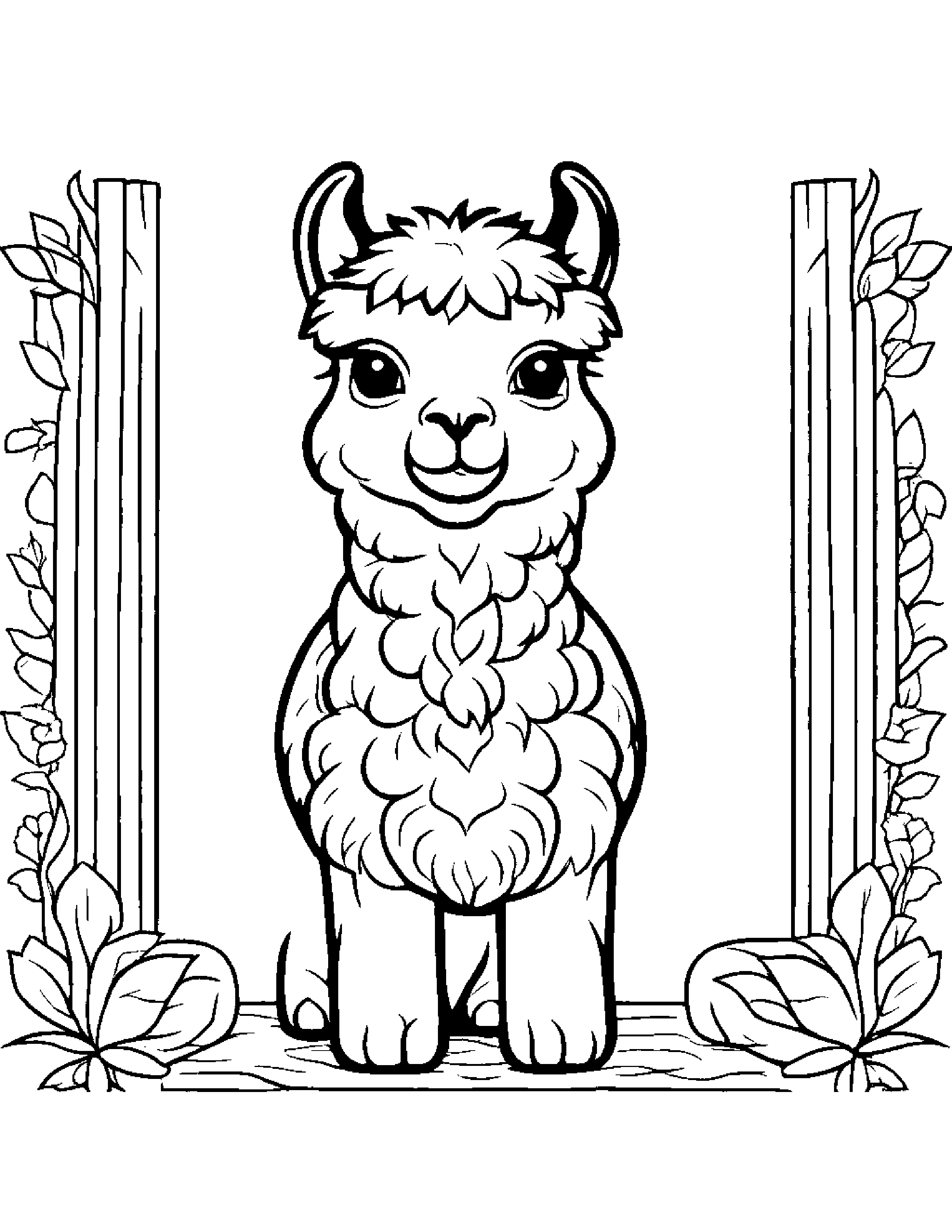Zippy Alpaca Coloring Page (Free Printable PDF)