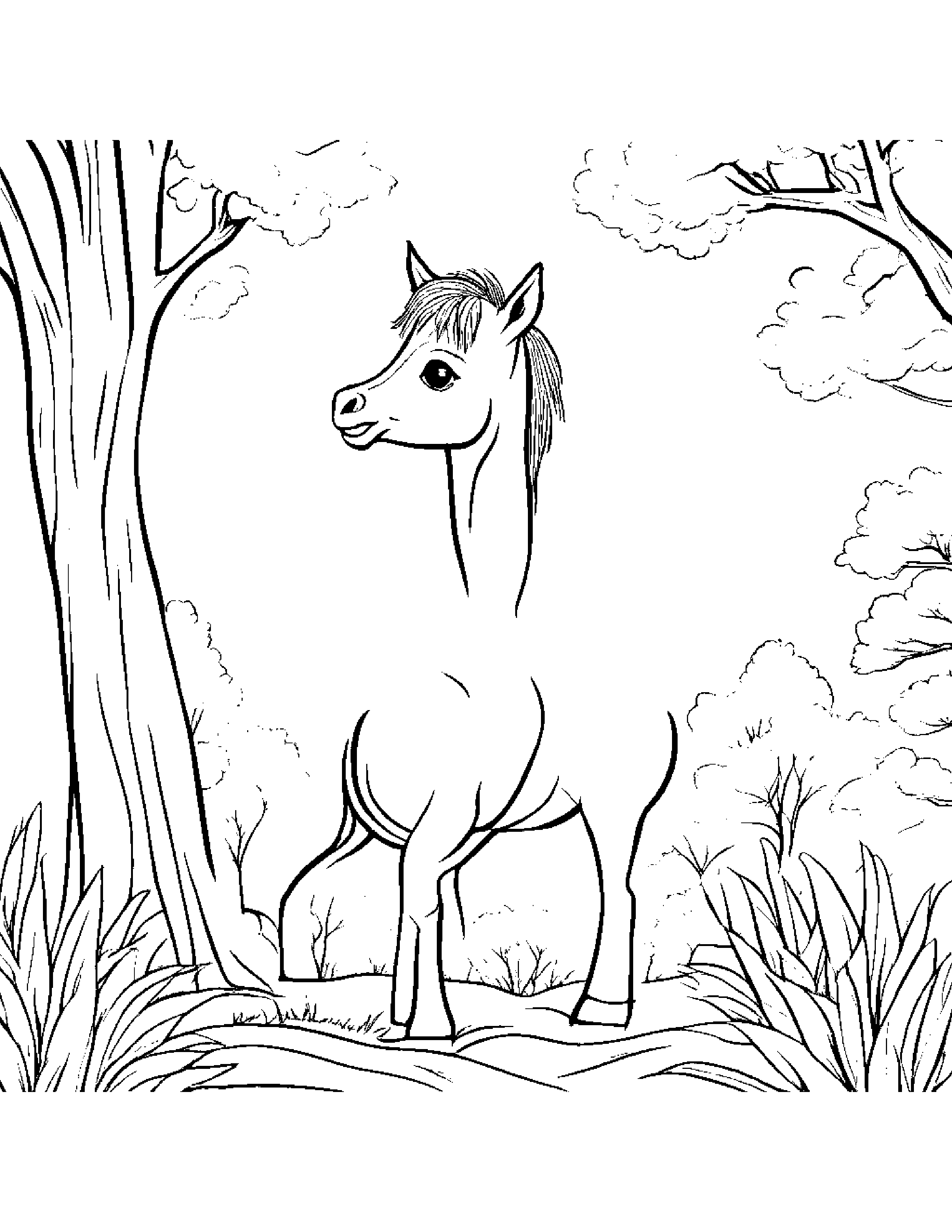 Zippy Foal By A Little Tree Coloring Page (Free Printable PDF)