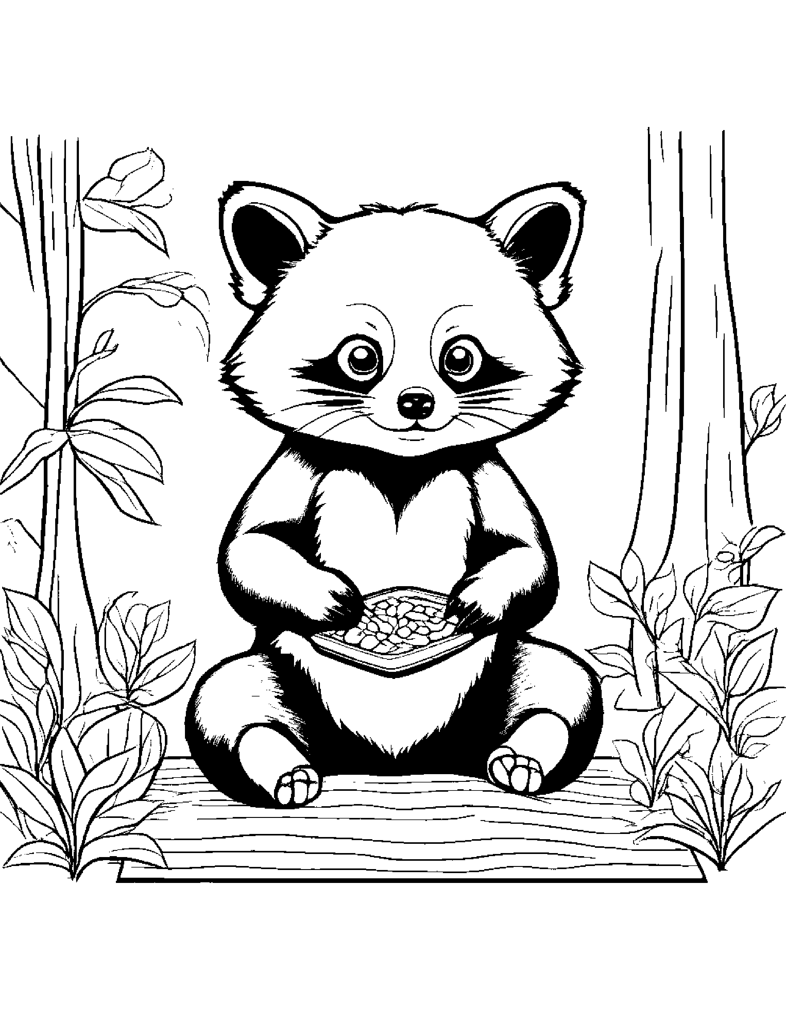 Zippy Red Panda Planting A Seed On A Picnic Blanket #2 Coloring Page (Free Printable PDF)