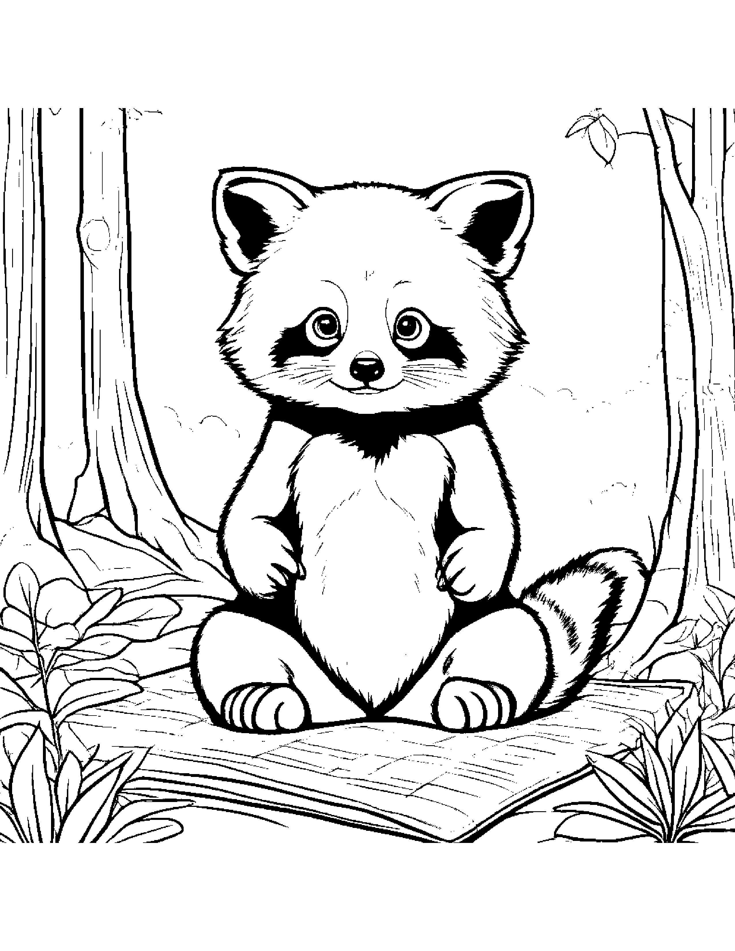 Zippy Red Panda Planting A Seed On A Picnic Blanket #4 Coloring Page (Free Printable PDF)