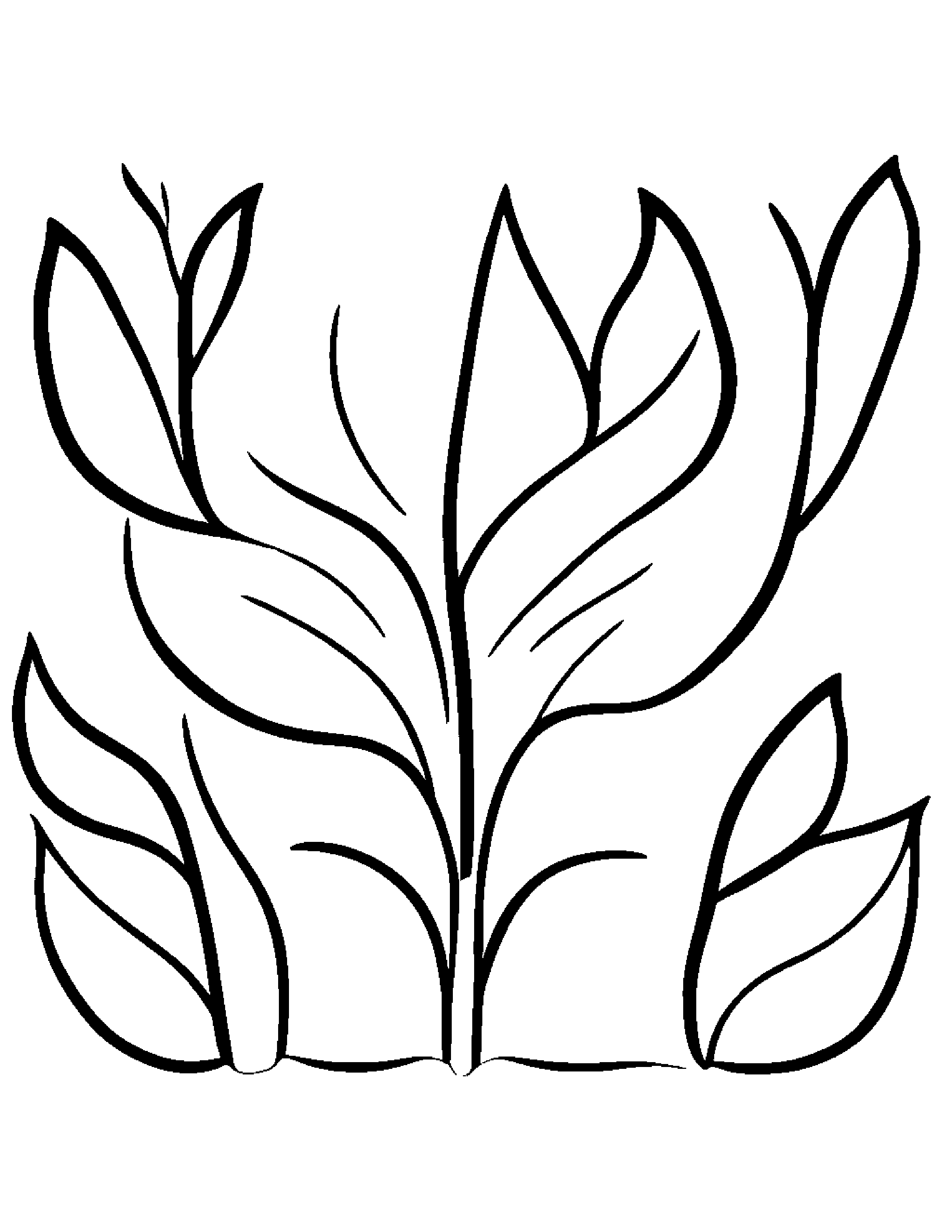 Happy Leafy Sprig #2 Coloring Page (Free Printable PDF)