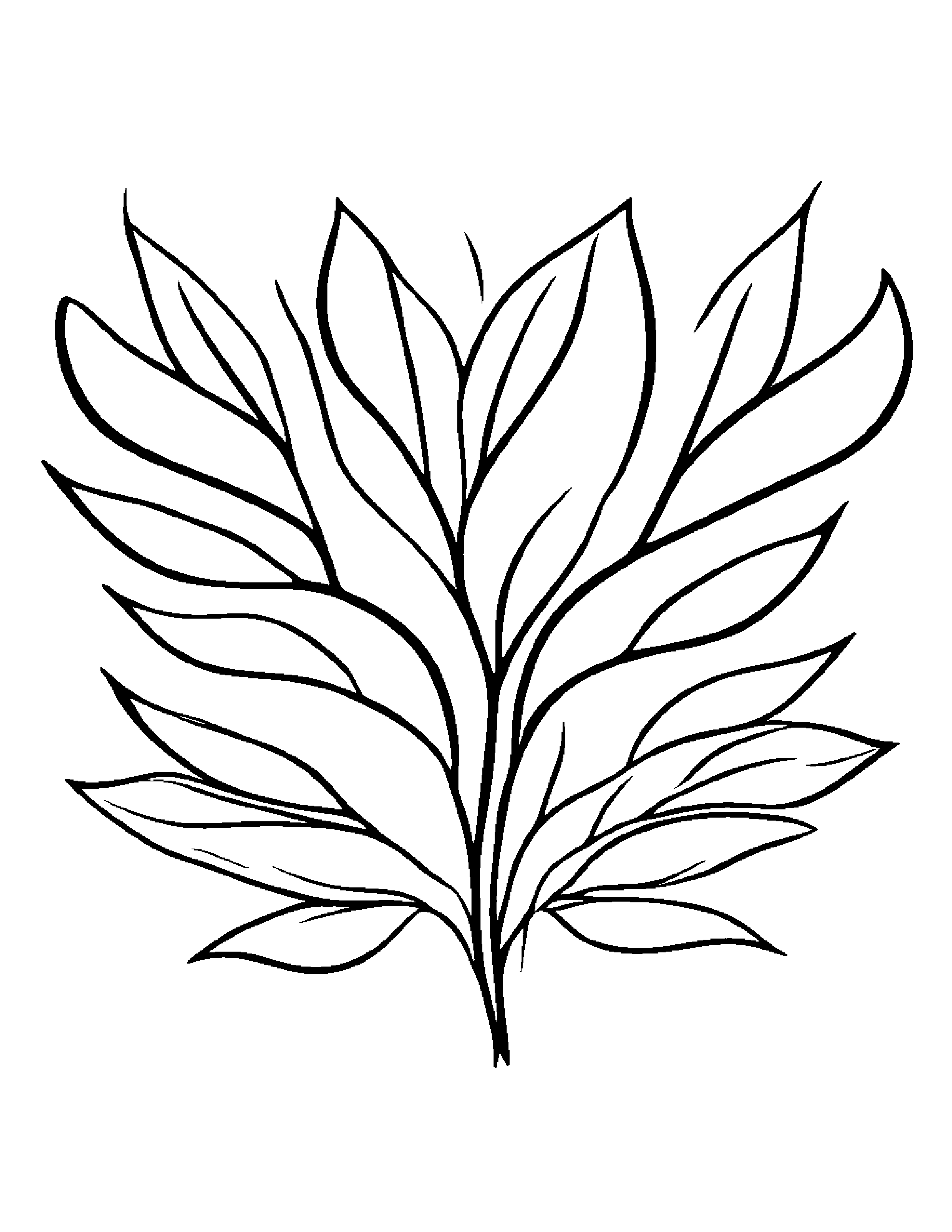 Happy Leafy Sprig Coloring Page (Free Printable PDF)
