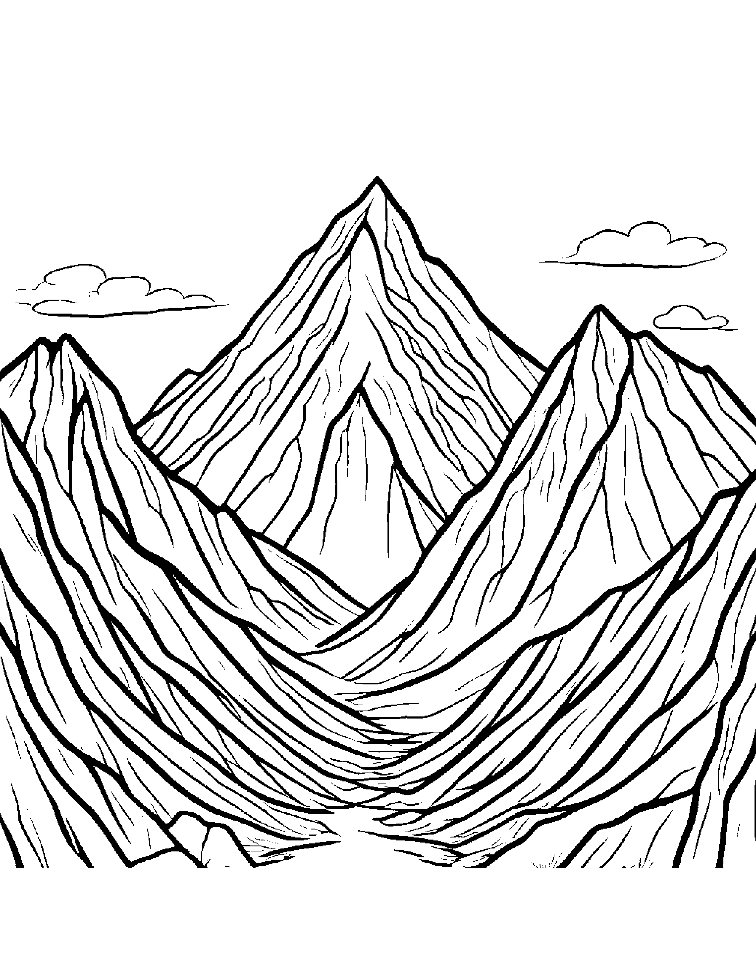 Mountain #3 Coloring Page (Free Printable PDF)