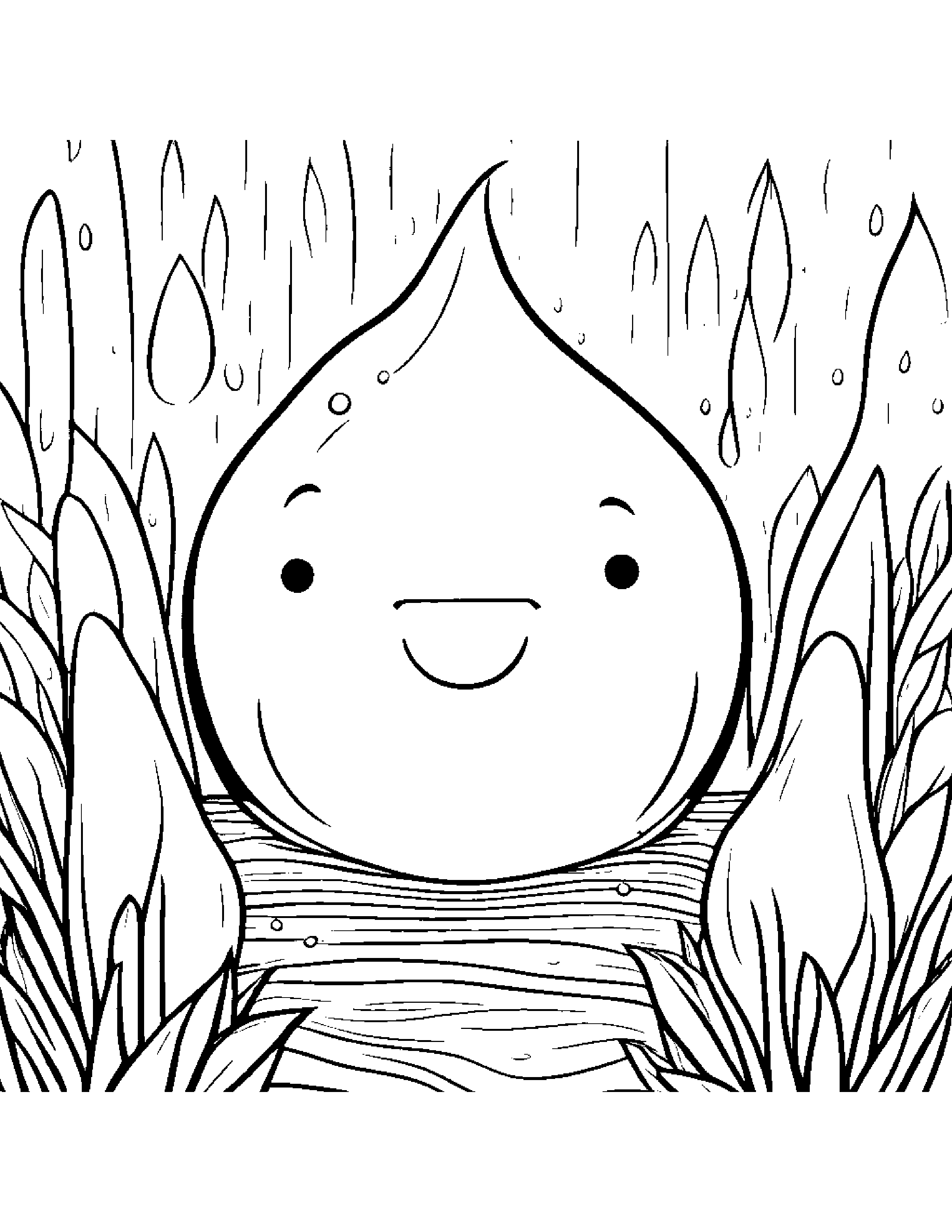 Smiling Raindrop Pals Coloring Page (Free Printable PDF)