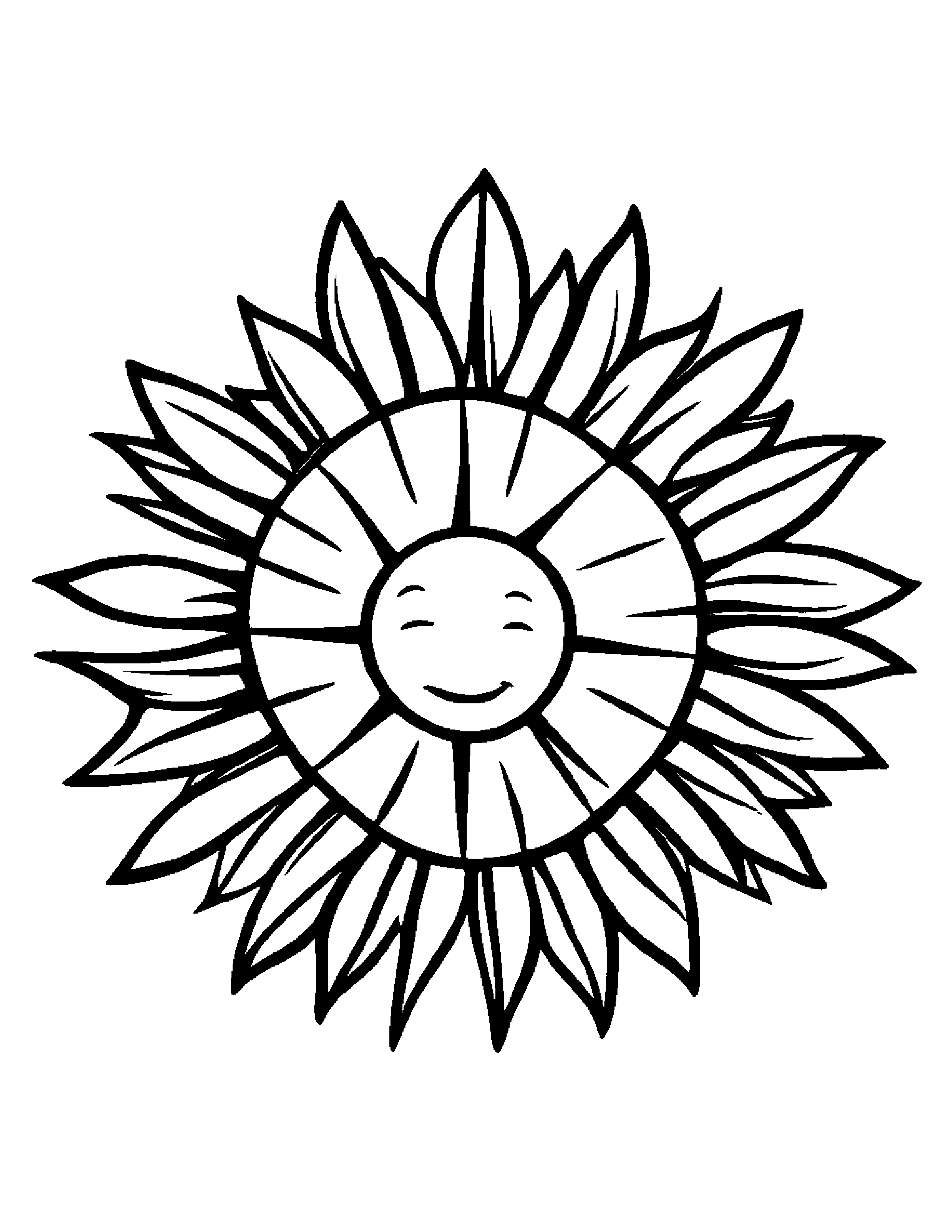 Sun With A Star Coloring Page (Free Printable PDF)