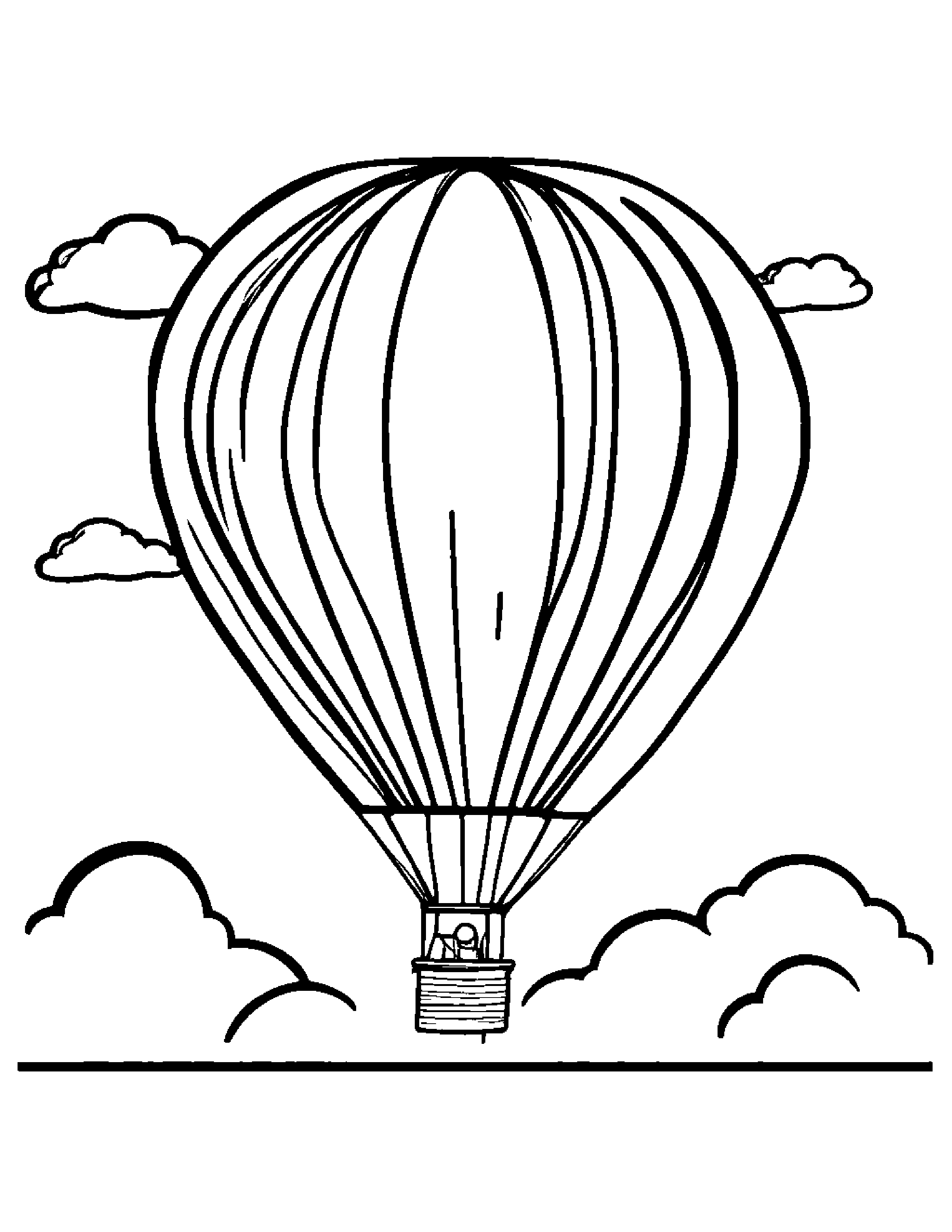 Rainbow With Balloon #2 Coloring Page (Free Printable PDF)
