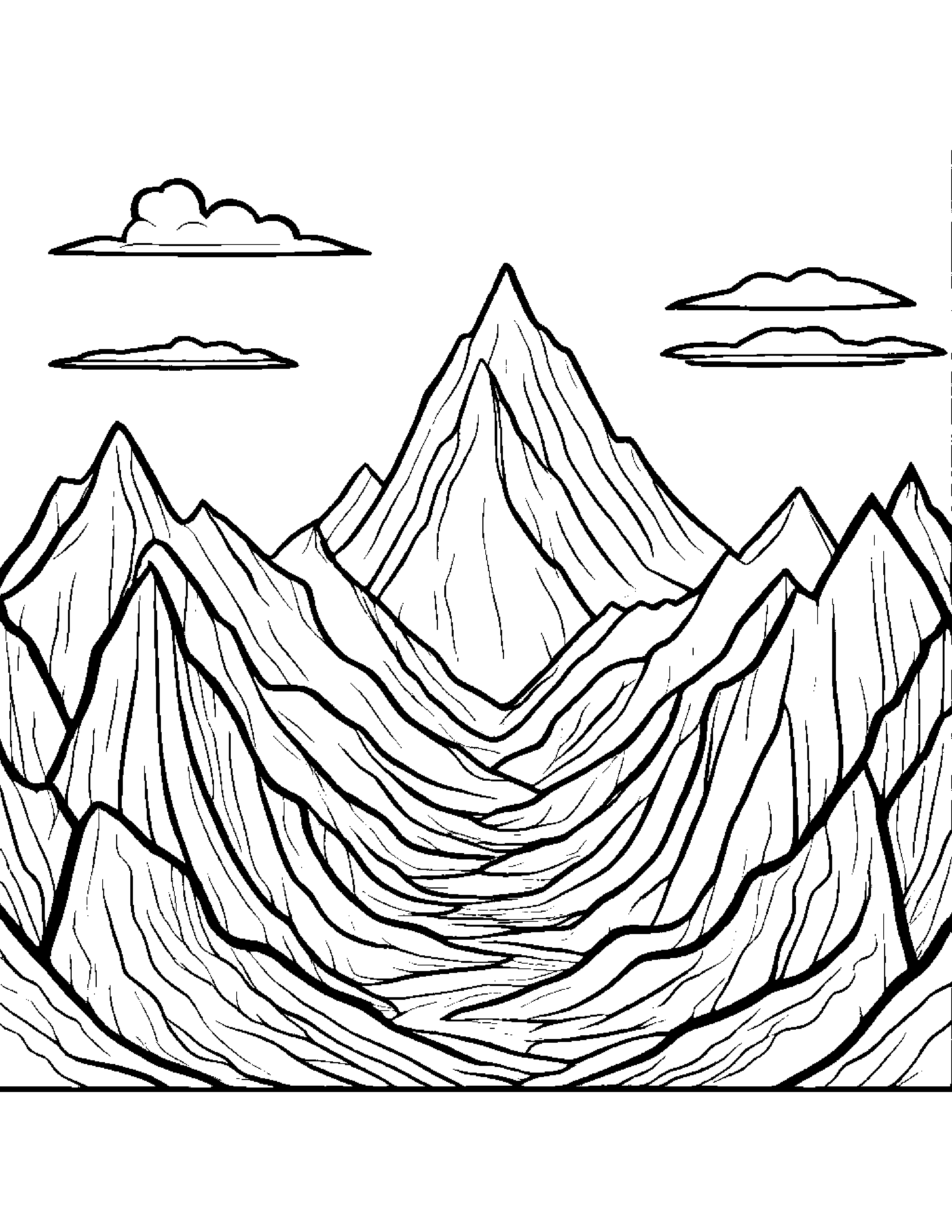 Little Mountain #2 Coloring Page (Free Printable PDF)