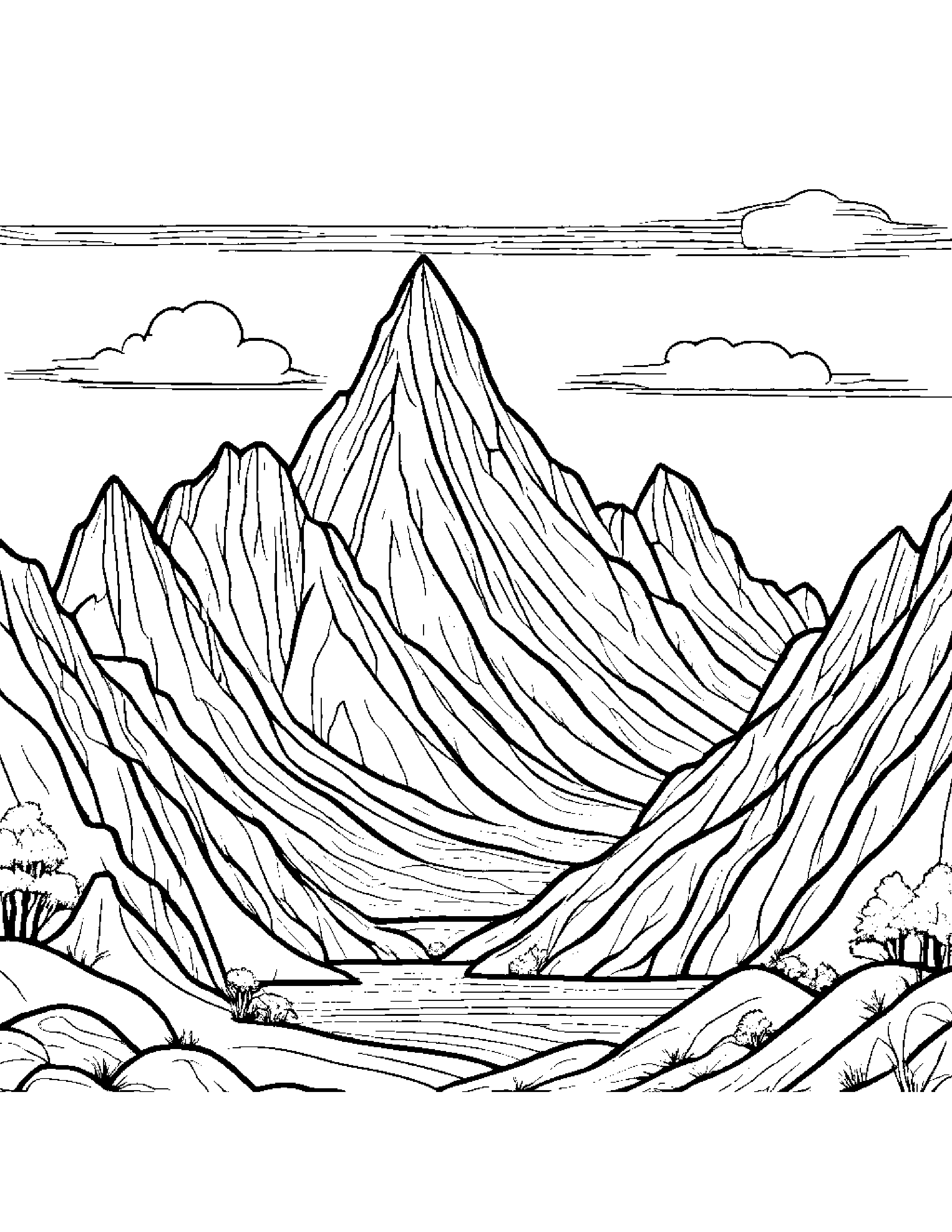 Little Mountain Coloring Page (Free Printable PDF)