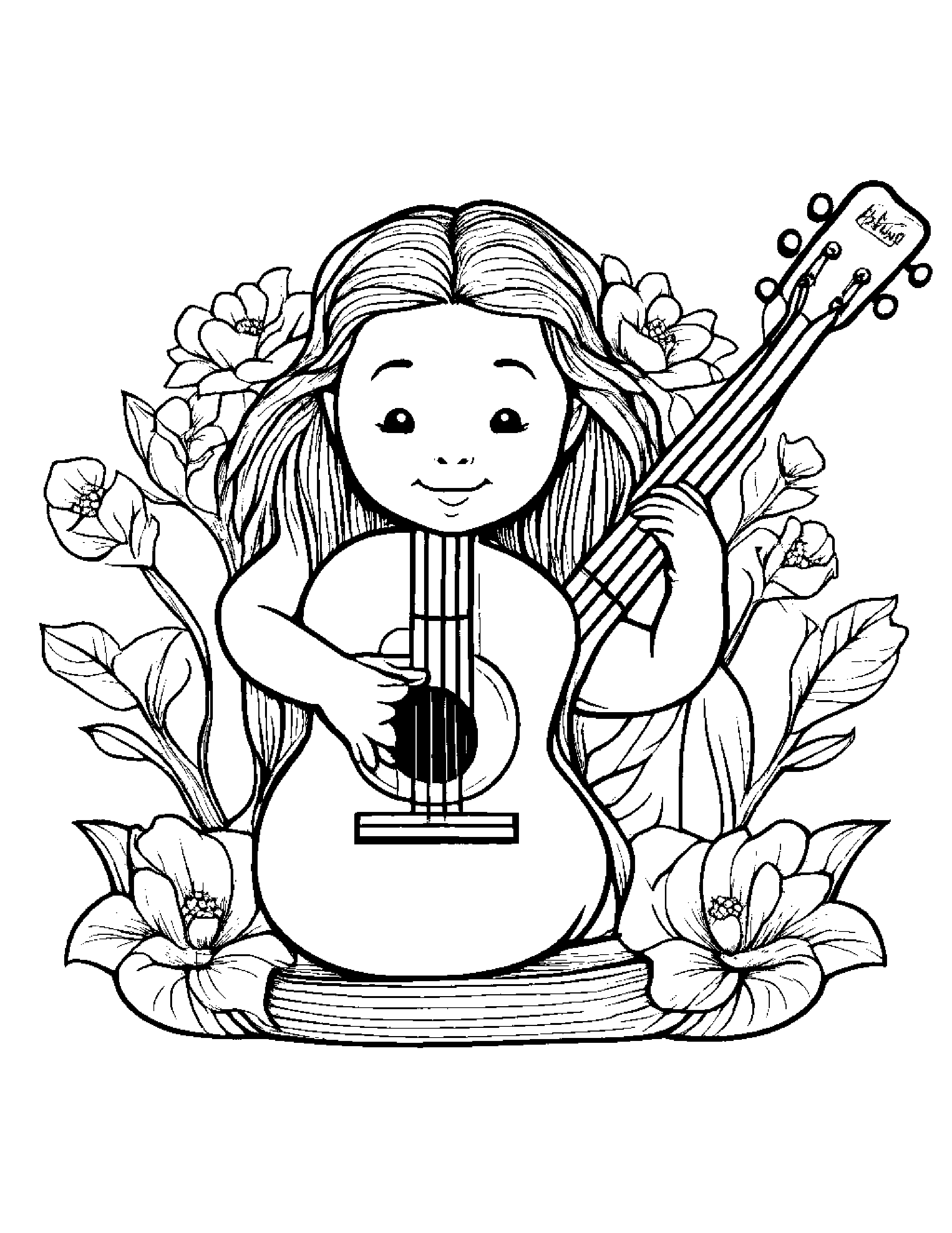 Brave Ukulele #2 Coloring Page (Free Printable PDF)