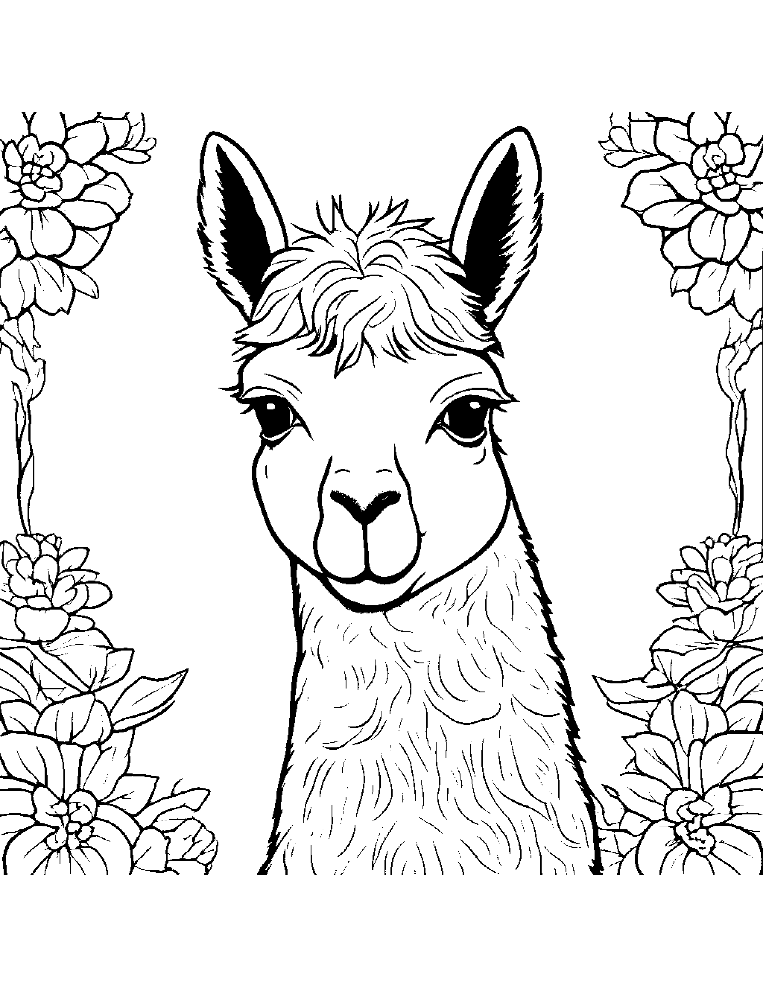 Bright Alpaca #5 Coloring Page (Free Printable PDF)