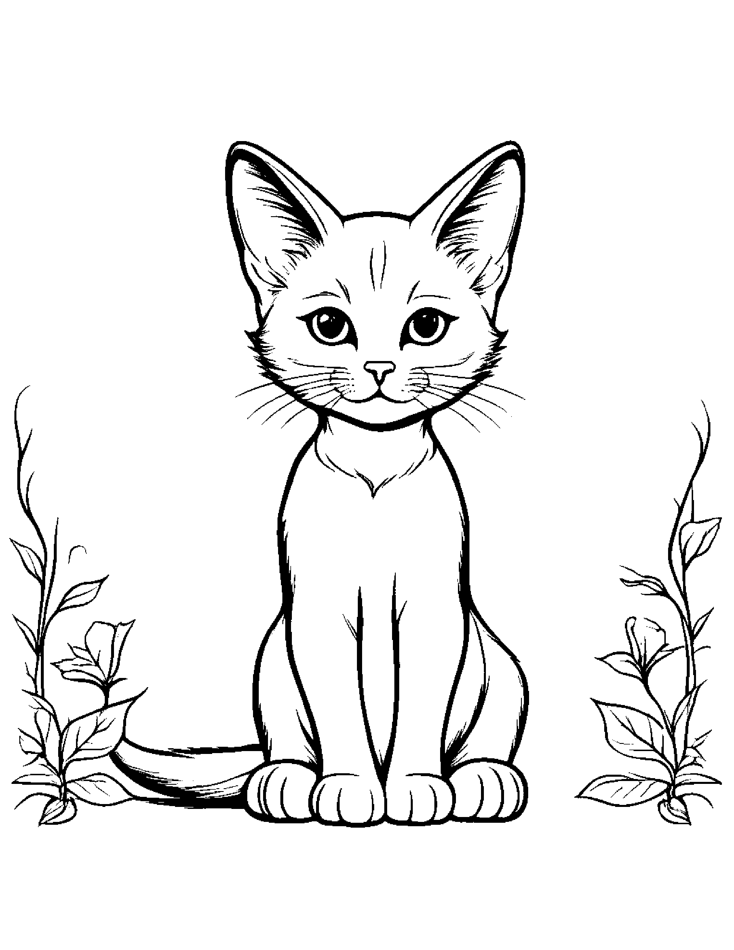 Bright Kitten #3 Coloring Page (Free Printable PDF)