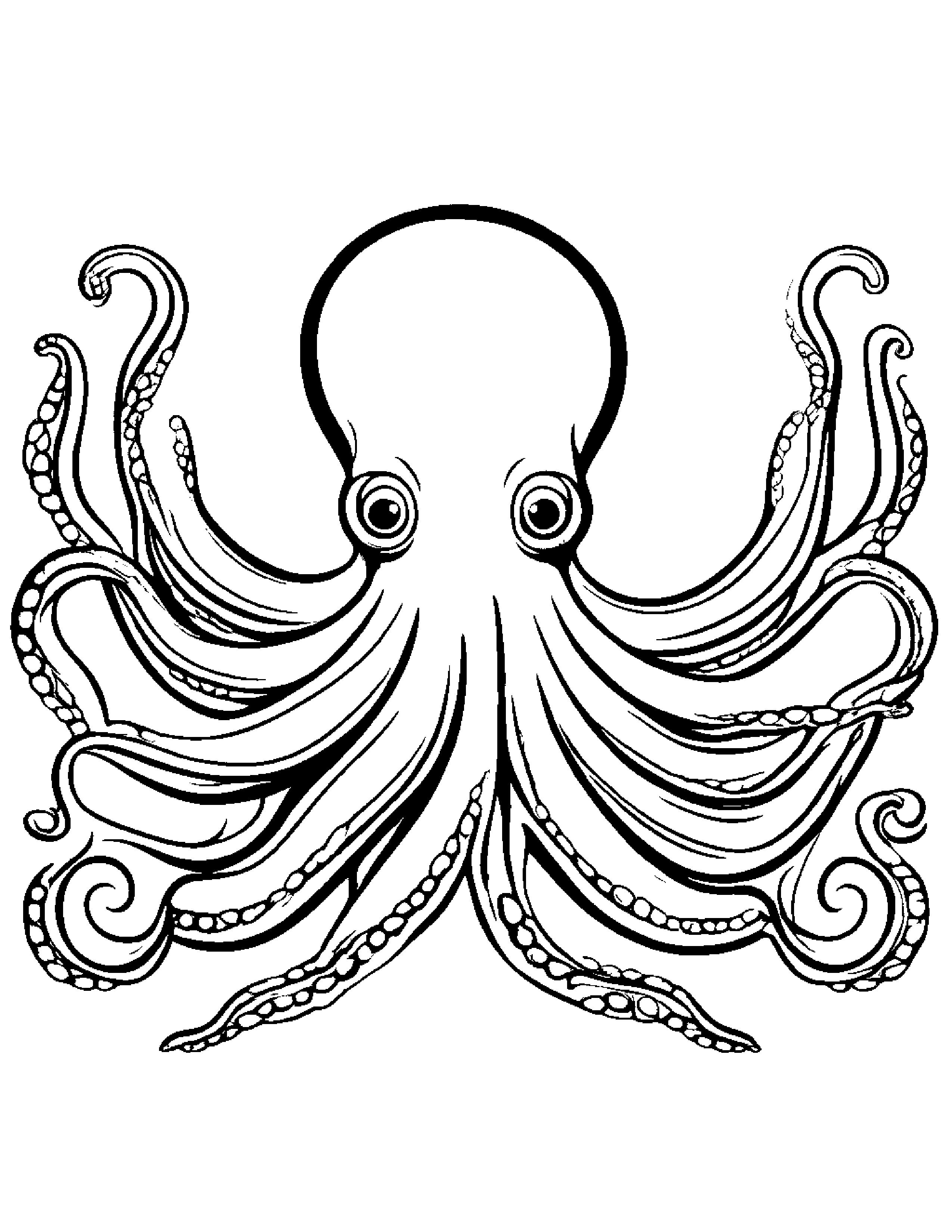 Bright Octopus Coloring Page (Free Printable PDF)