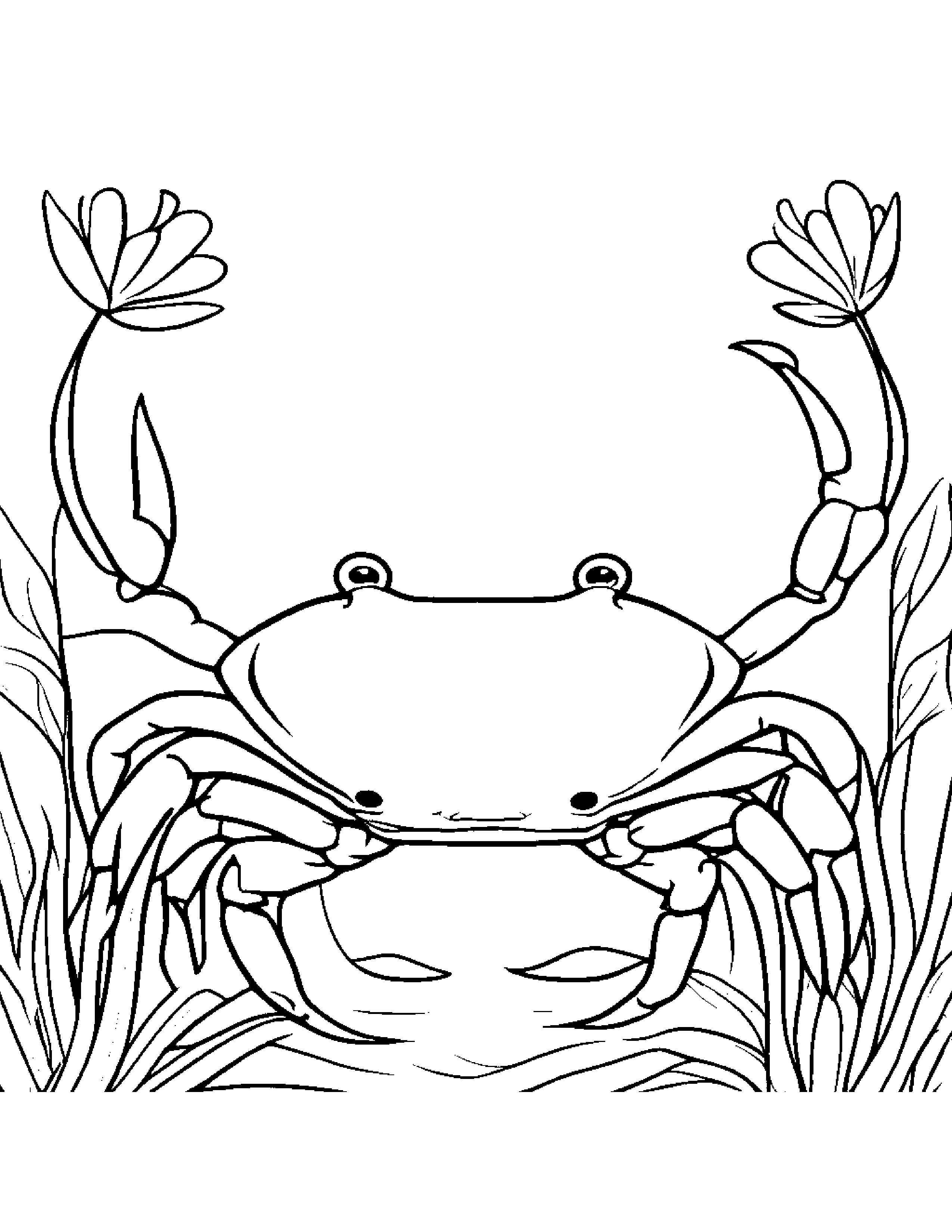 Bubbly Crab #2 Coloring Page (Free Printable PDF)