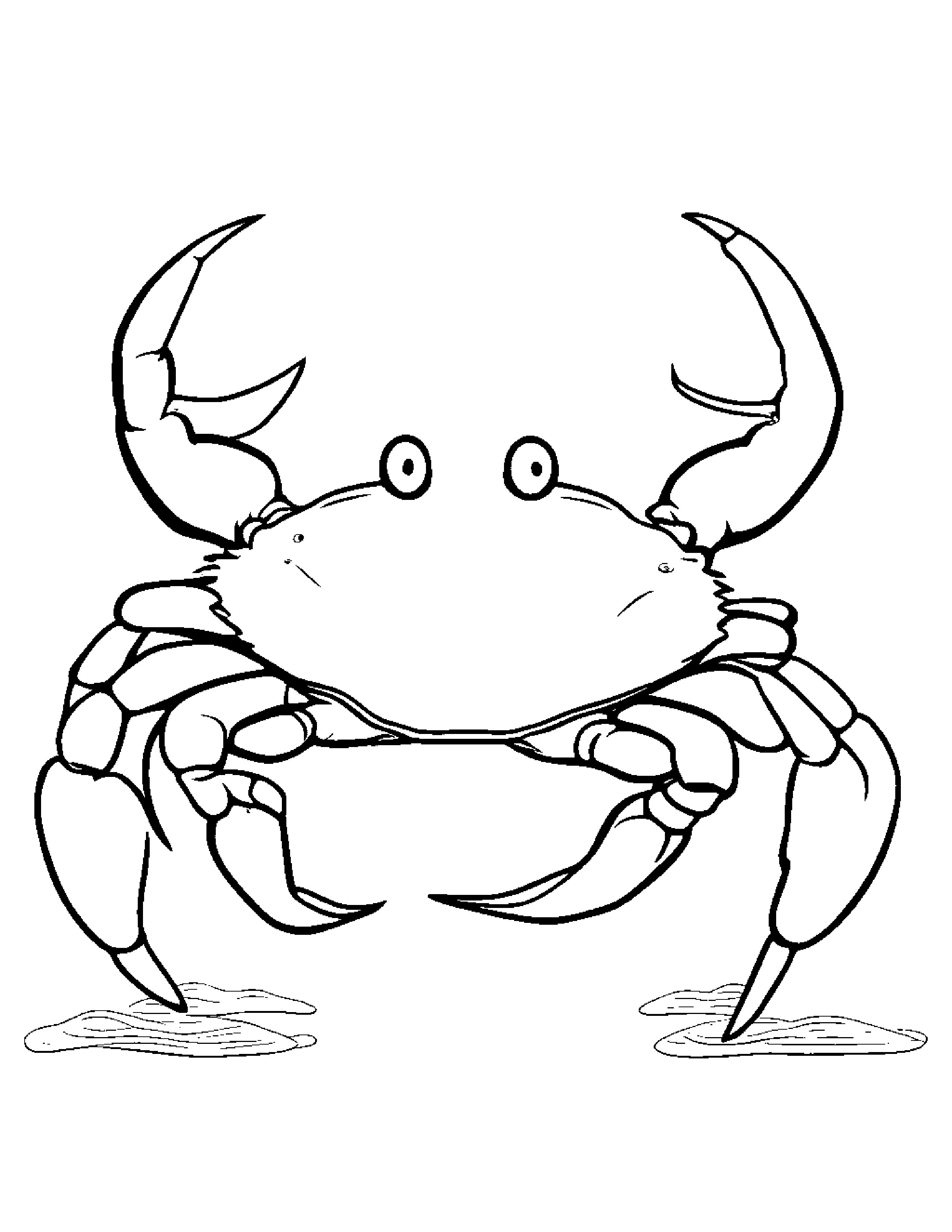 Bubbly Crab #3 Coloring Page (Free Printable PDF)