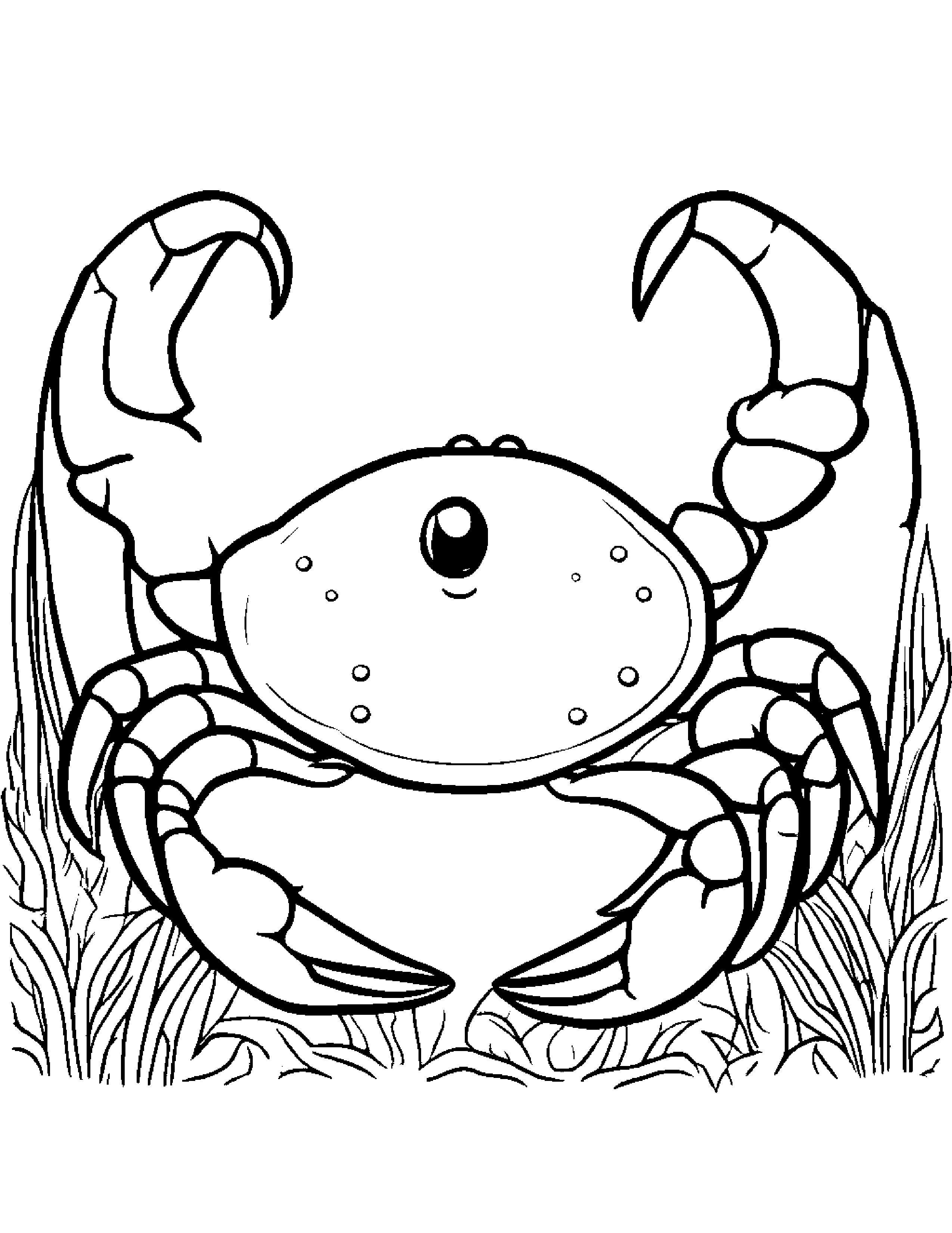 Bubbly Crab #4 Coloring Page (Free Printable PDF)