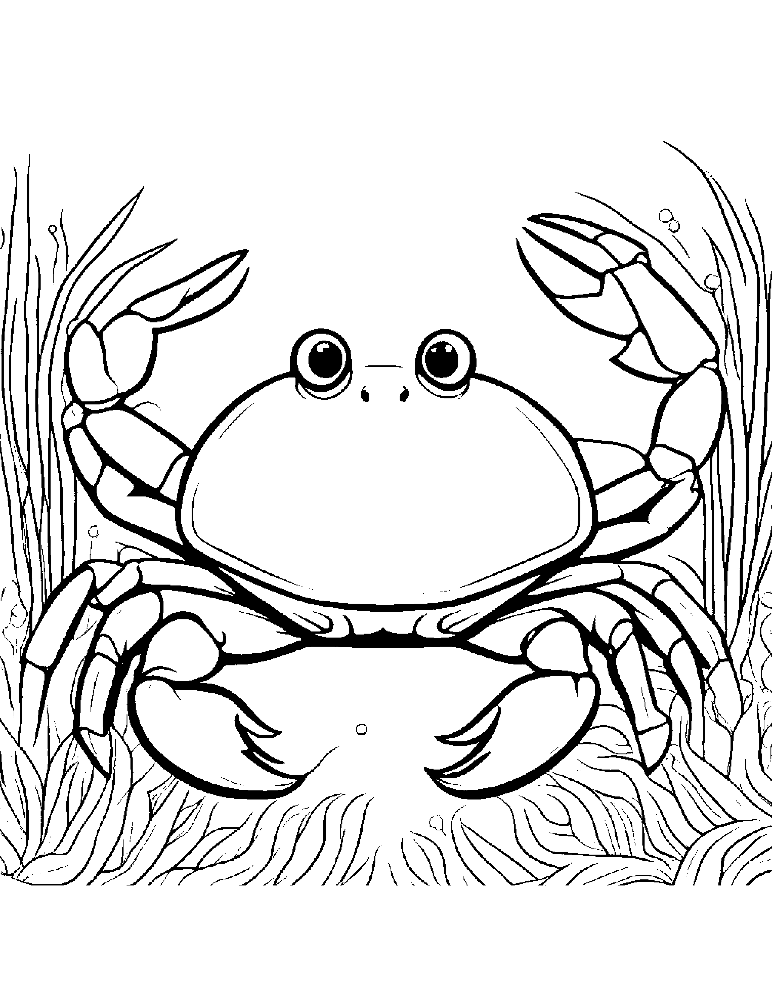 Bubbly Crab #5 Coloring Page (Free Printable PDF)