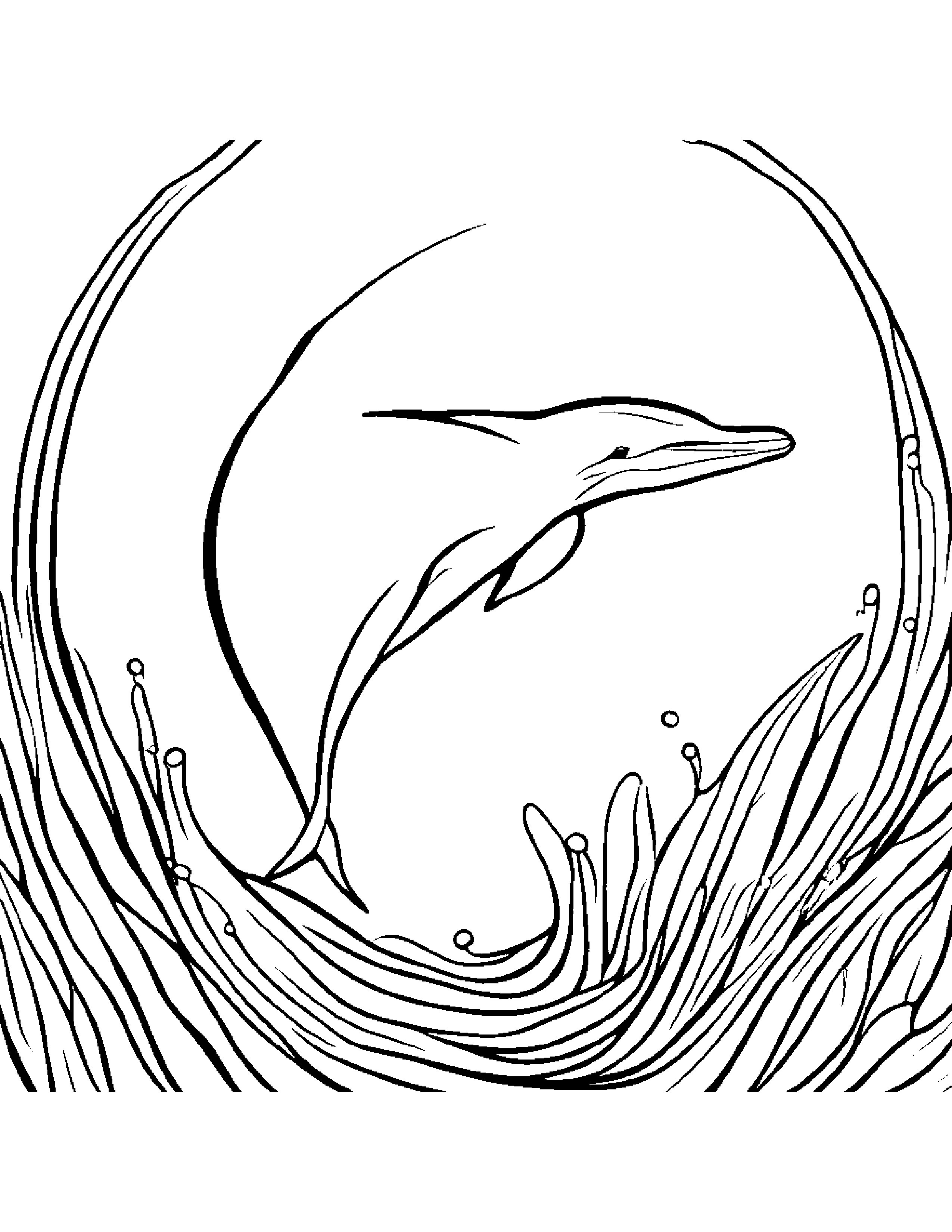 Bubbly Dolphin Calf #5 Coloring Page (Free Printable PDF)