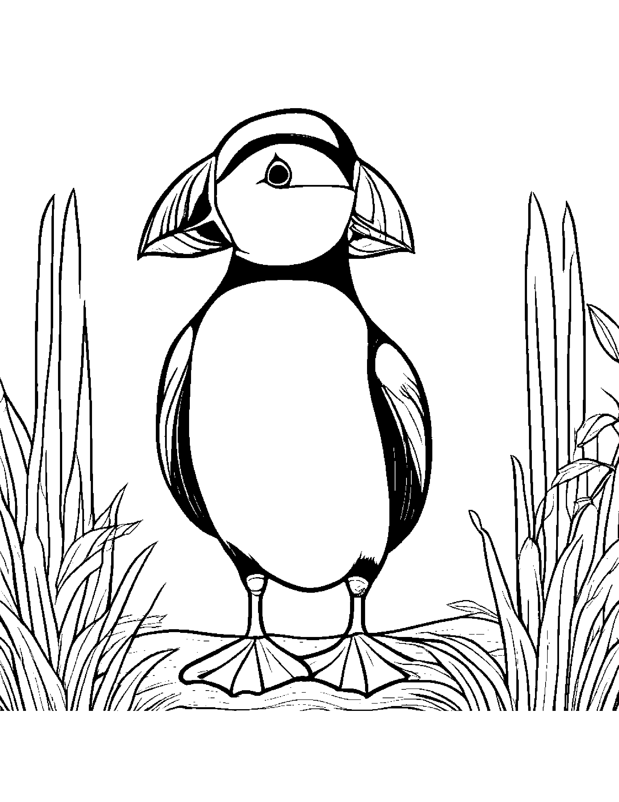 Cheerful Puffin Coloring Page (Free Printable PDF)