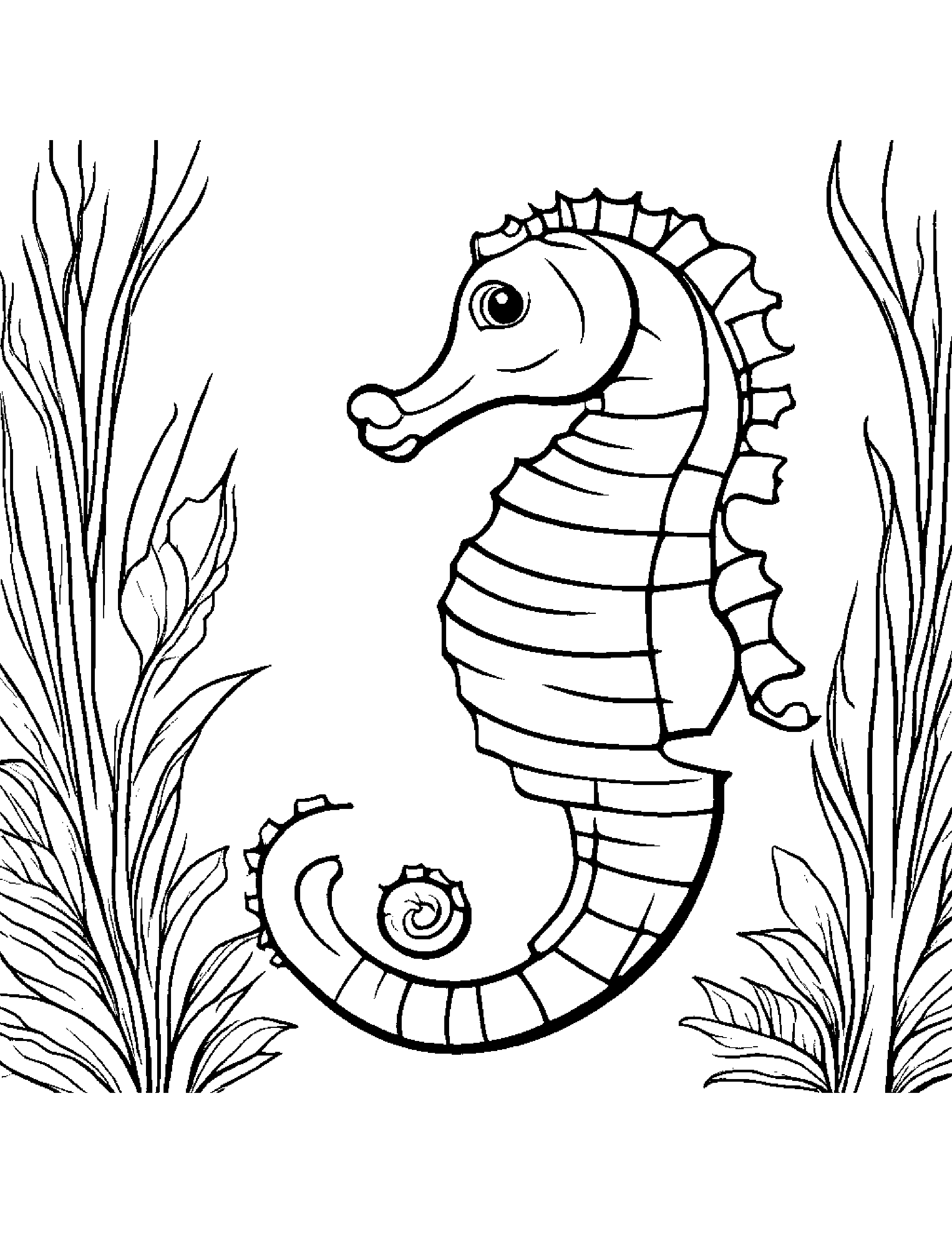 Cozy Seahorse #5 Coloring Page (Free Printable PDF)