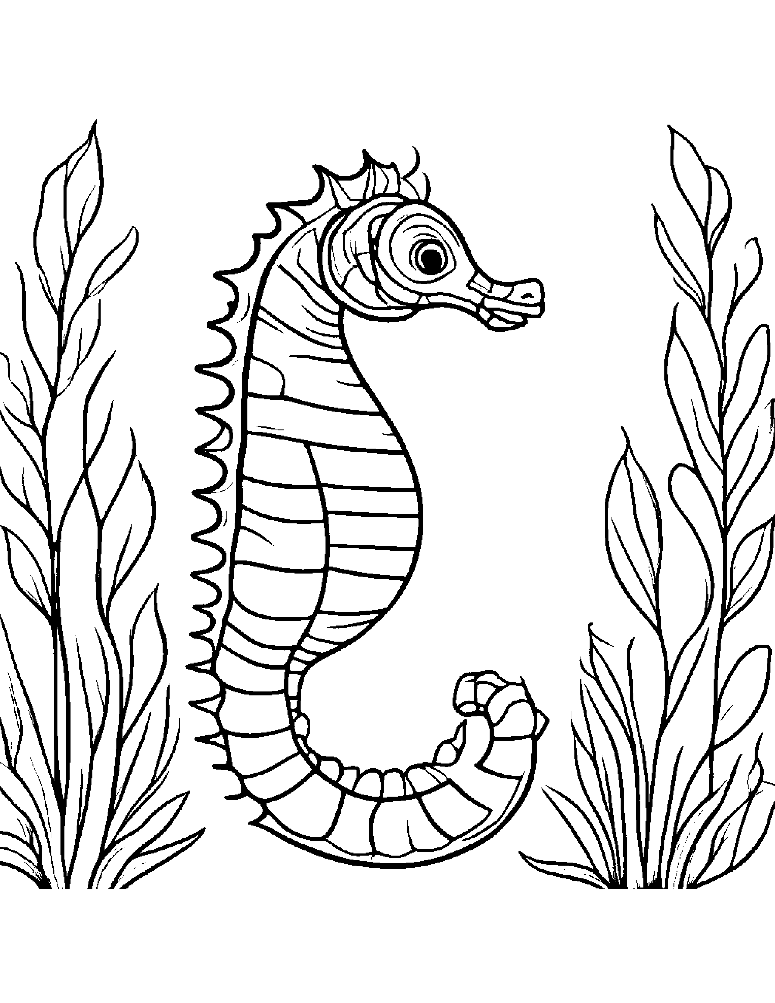 Cozy Seahorse Coloring Page (Free Printable PDF)
