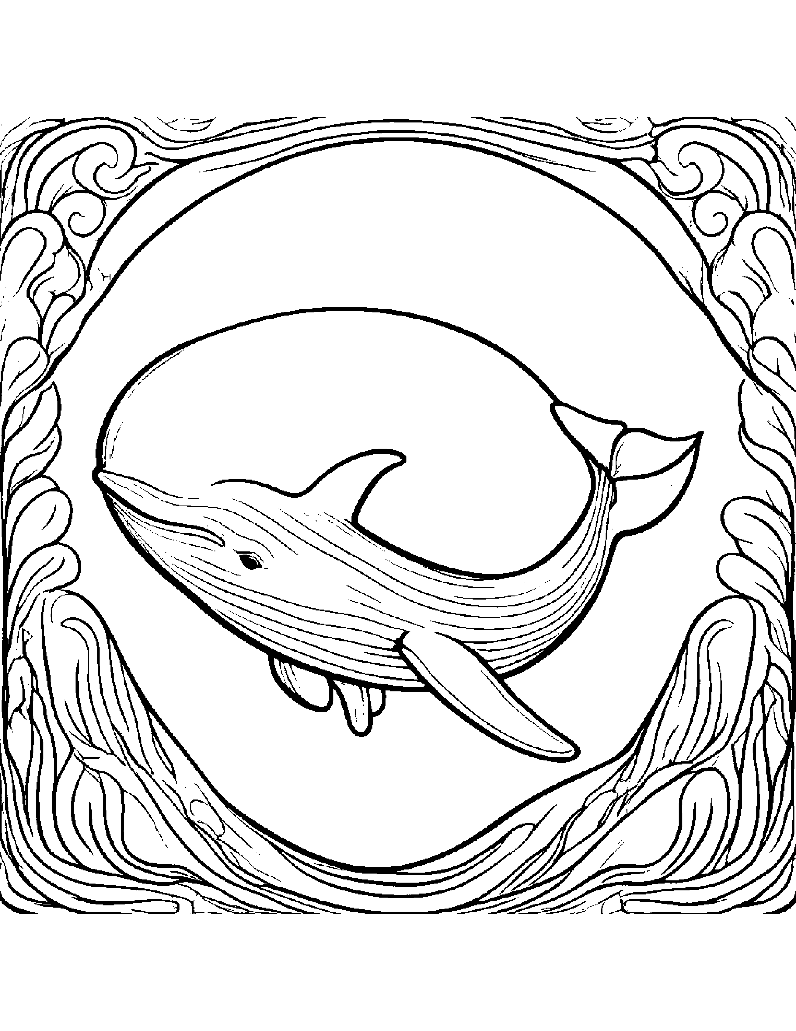 Cozy Whale Calf Coloring Page (Free Printable PDF)