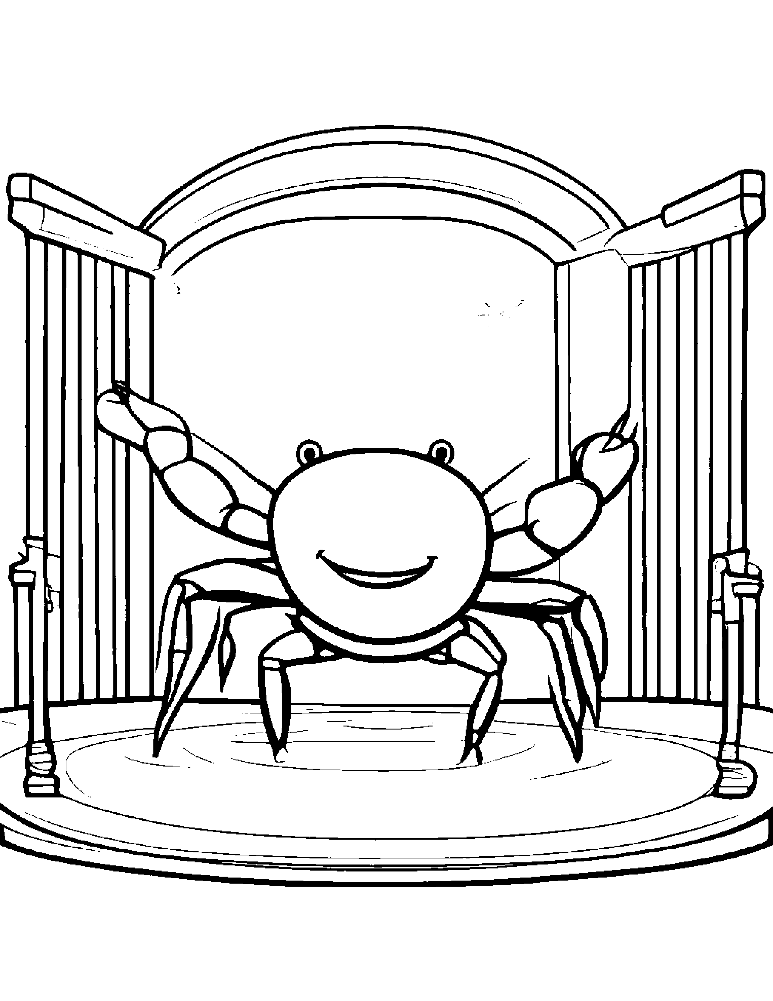 Crab Practicing Shapes On A Music Stage #2 Coloring Page (Free Printable PDF)