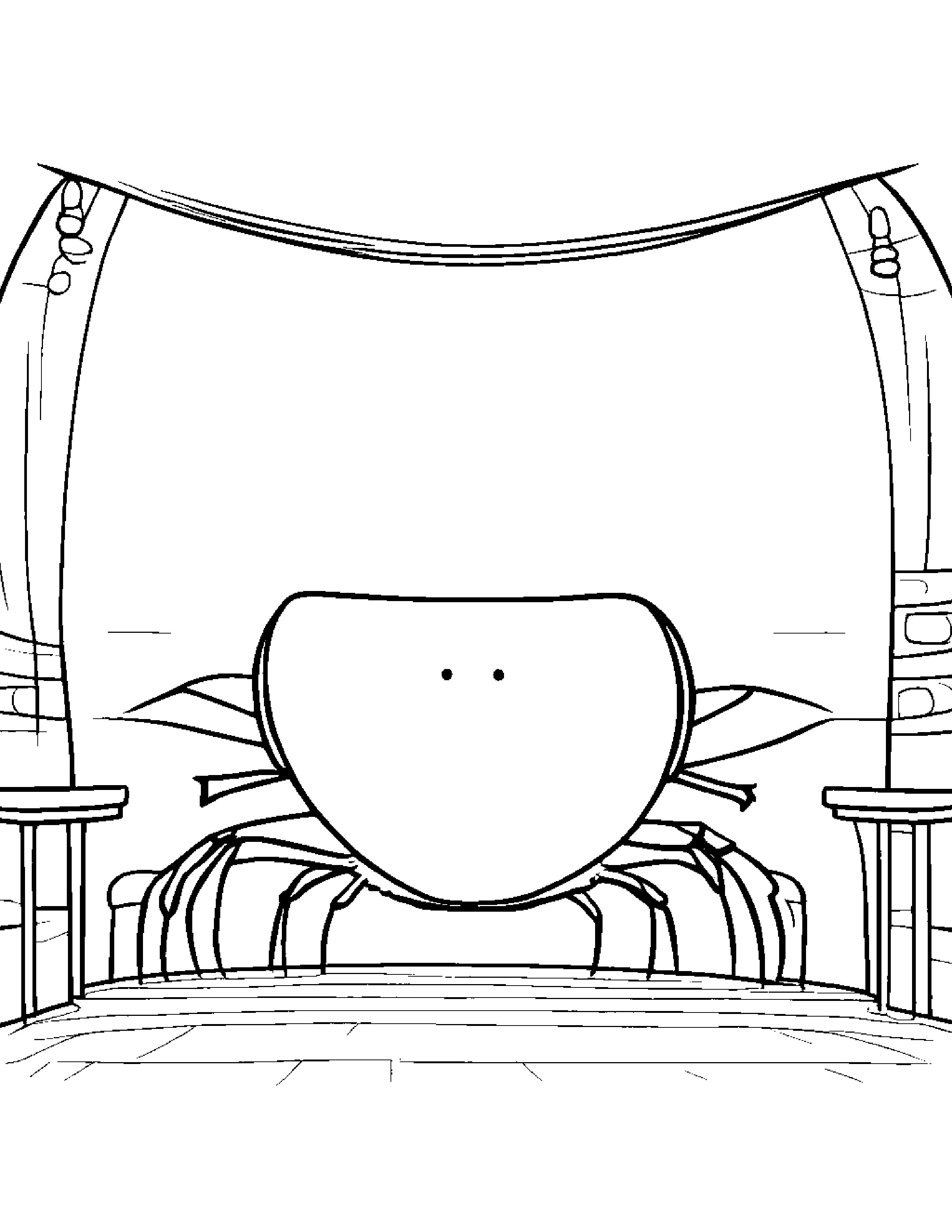 Crab Practicing Shapes On A Music Stage Coloring Page (Free Printable PDF)