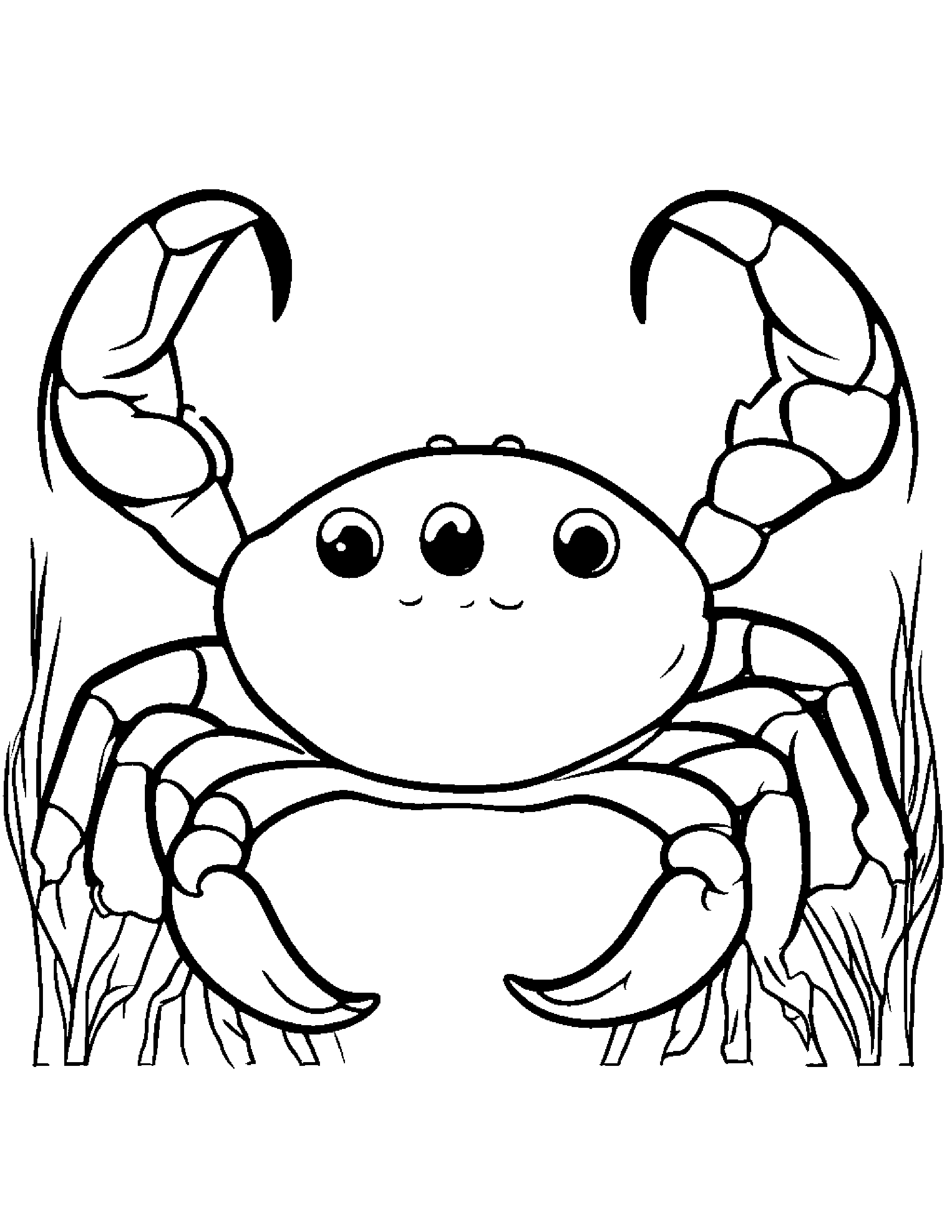 Crab With A Friendly Star #3 Coloring Page (Free Printable PDF)