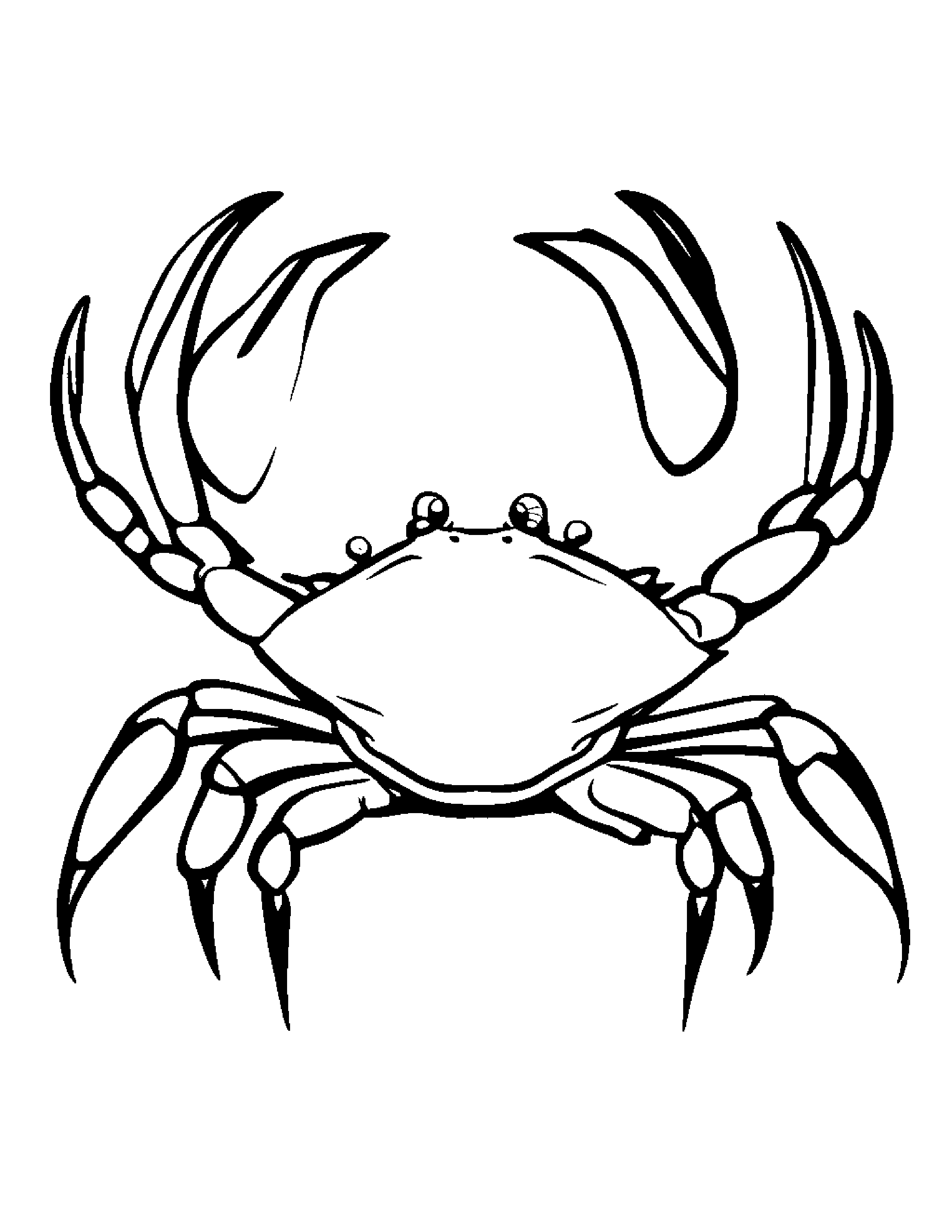 Crab With A Ribbon #2 Coloring Page (Free Printable PDF)