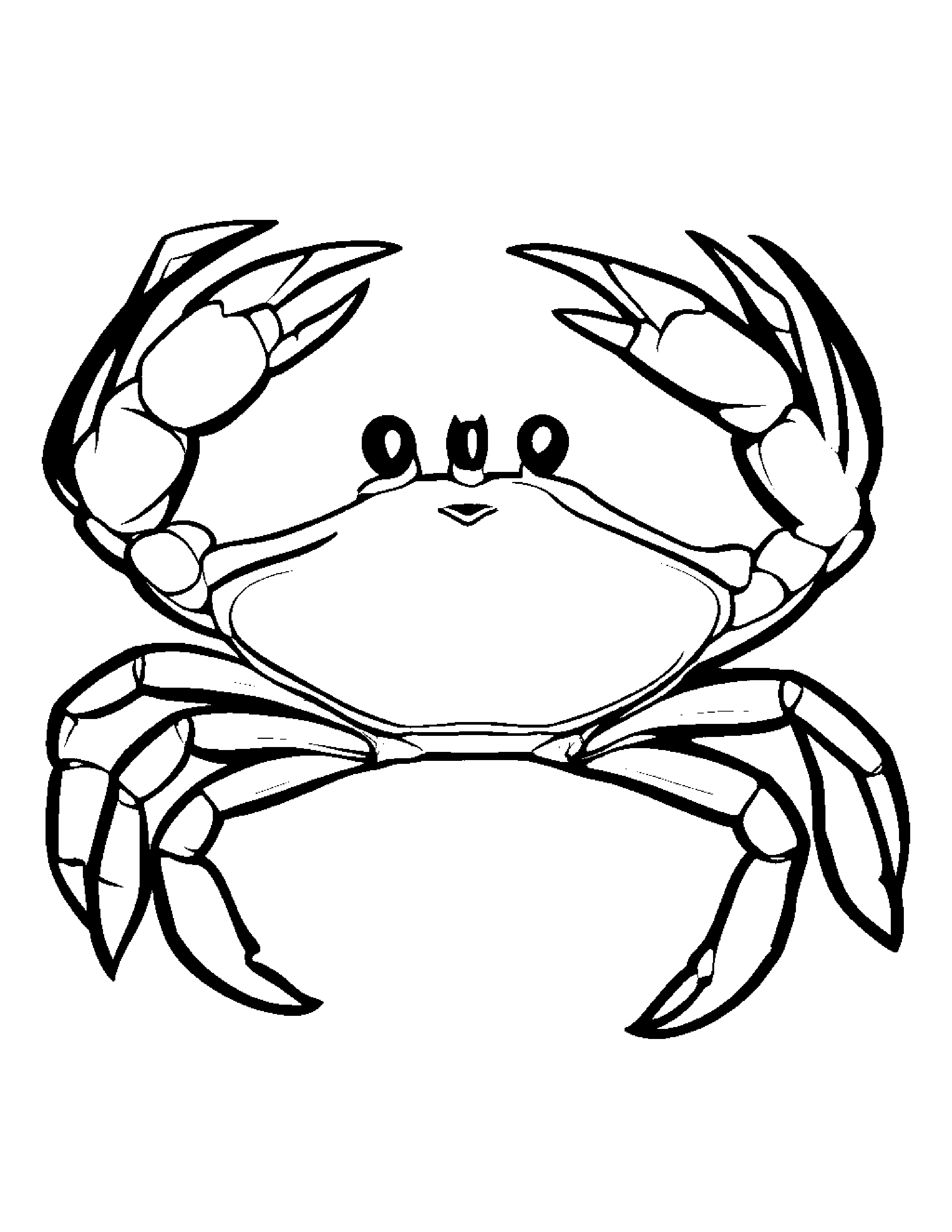 Crab With A Ribbon #4 Coloring Page (Free Printable PDF)