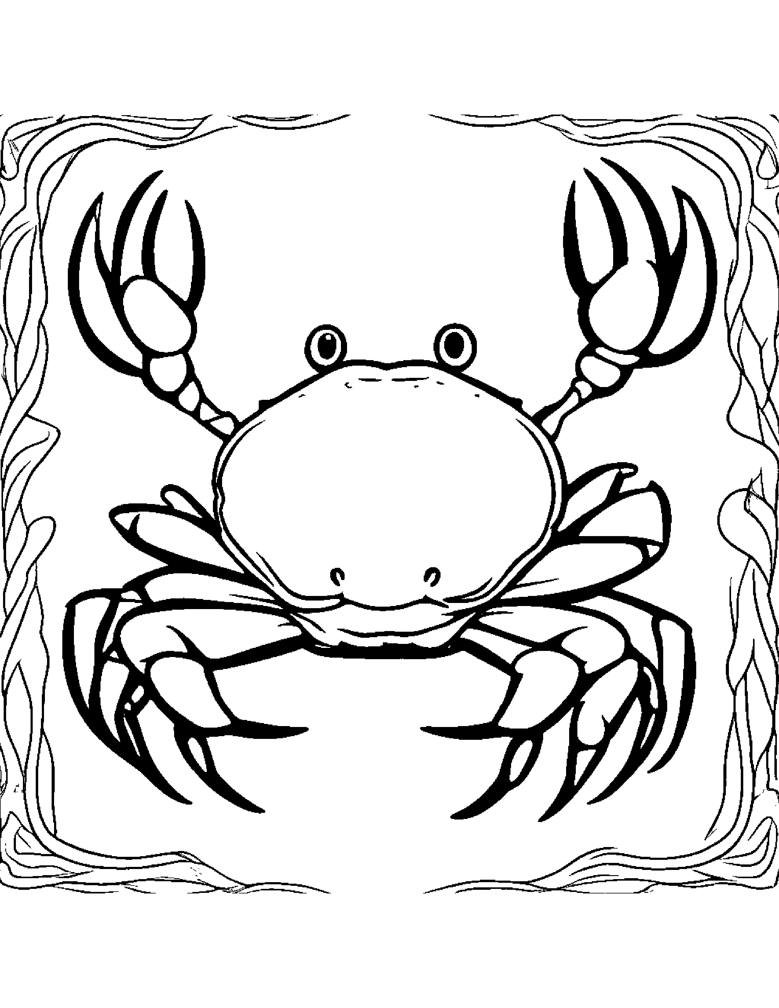 Crab With A Ribbon Coloring Page (Free Printable PDF)