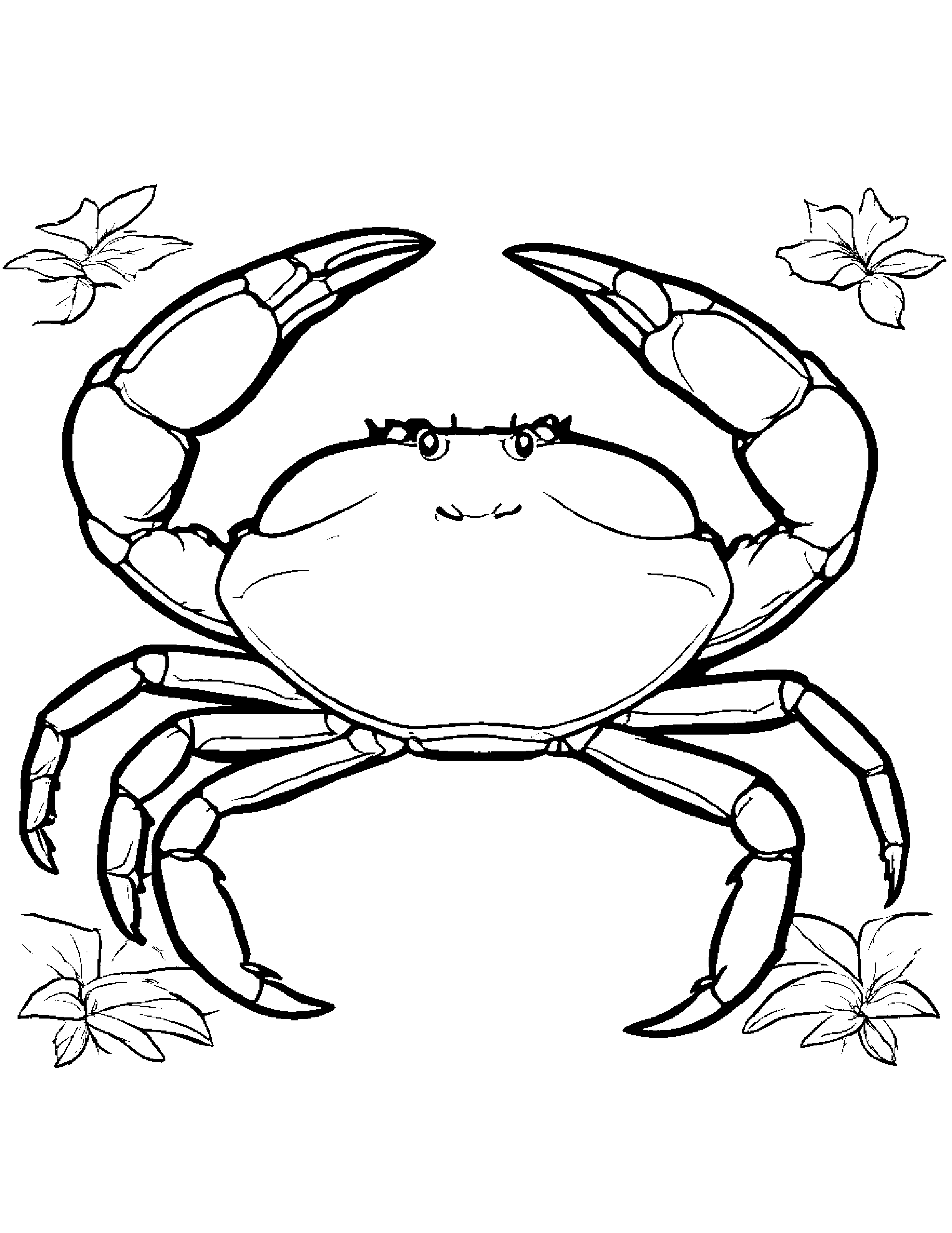 Crab With A Soft Scarf #3 Coloring Page (Free Printable PDF)