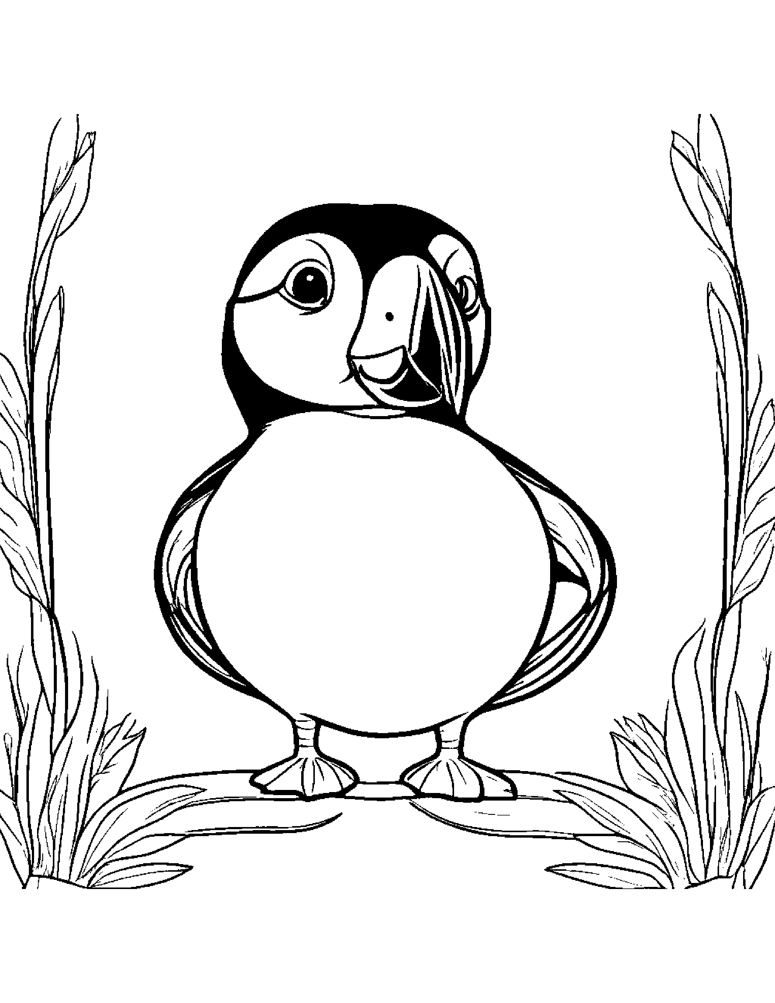 Cuddly Puffin Learning To Tie A Bow #2 Coloring Page (Free Printable PDF)
