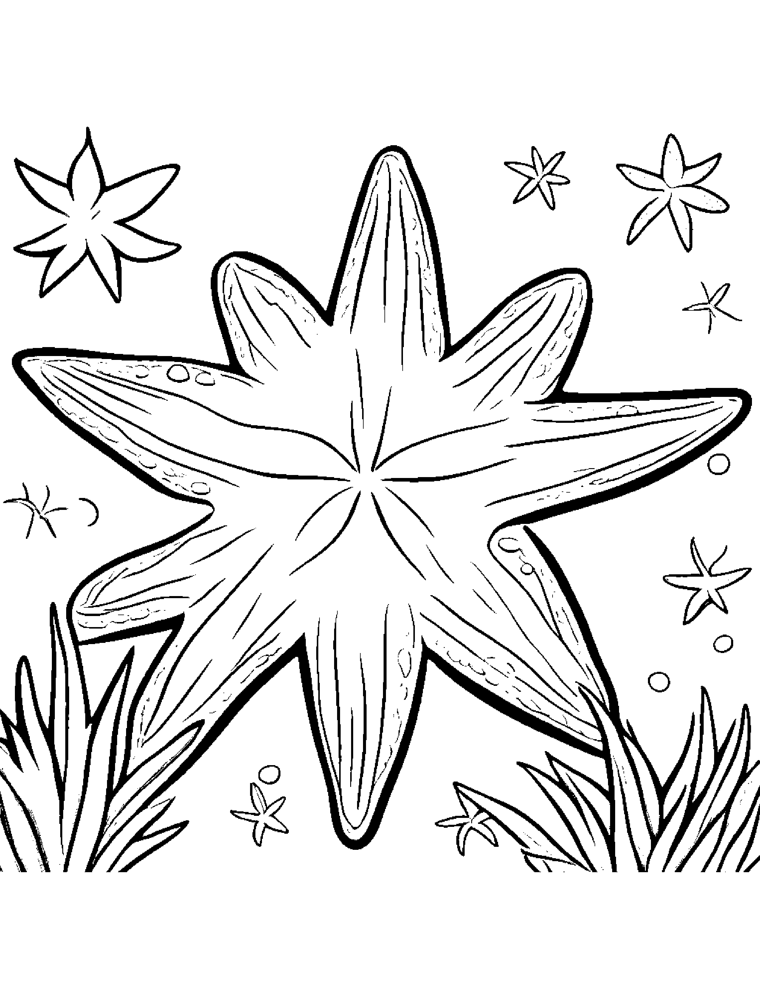 Cuddly Starfish #2 Coloring Page (Free Printable PDF)