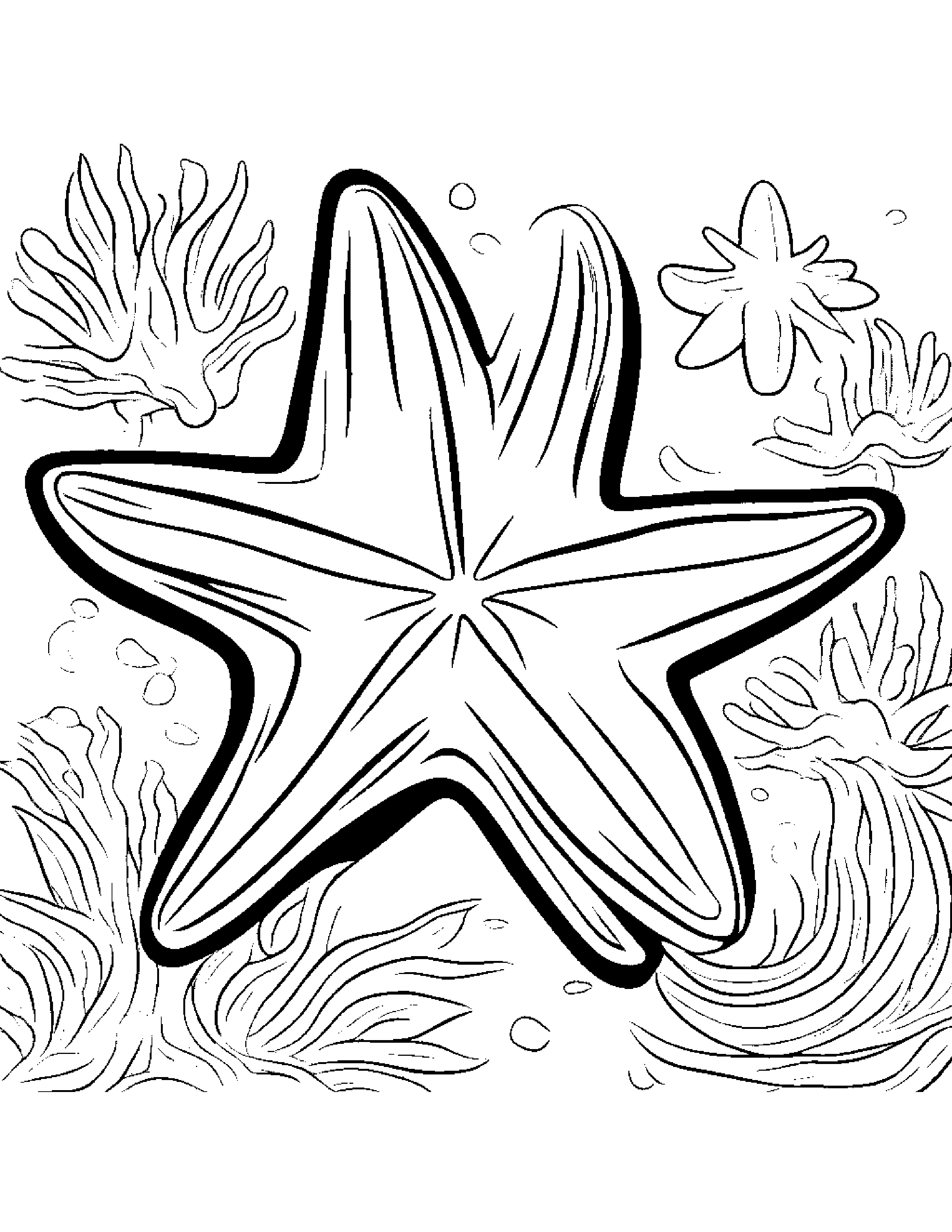 Cuddly Starfish #4 Coloring Page (Free Printable PDF)