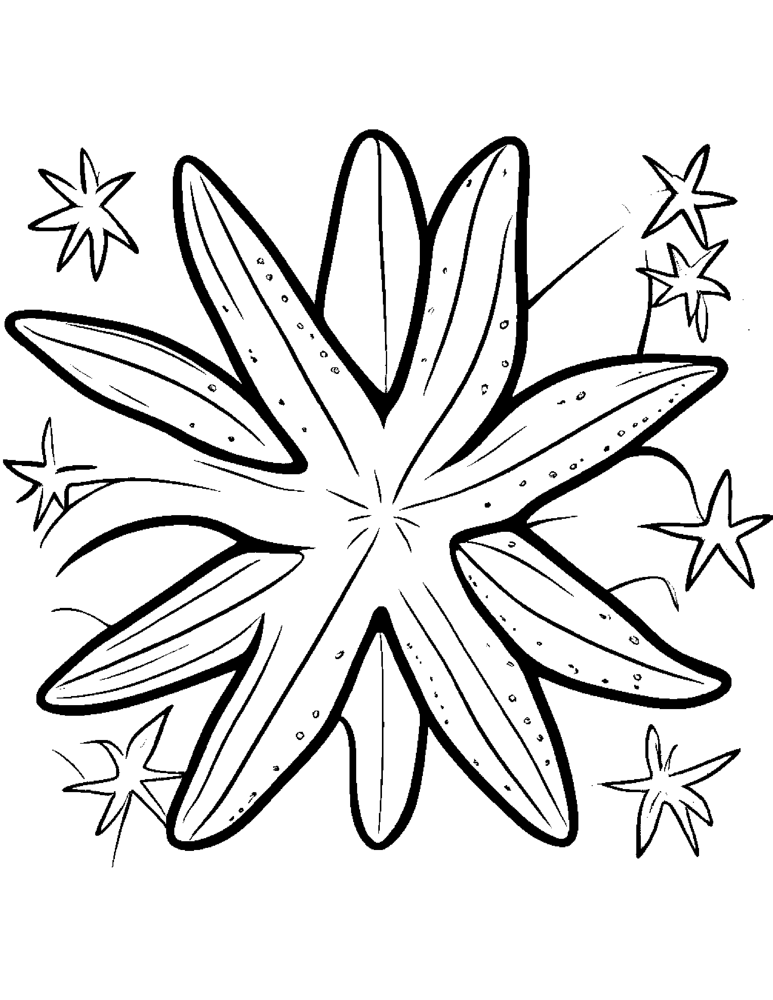 Cuddly Starfish #5 Coloring Page (Free Printable PDF)