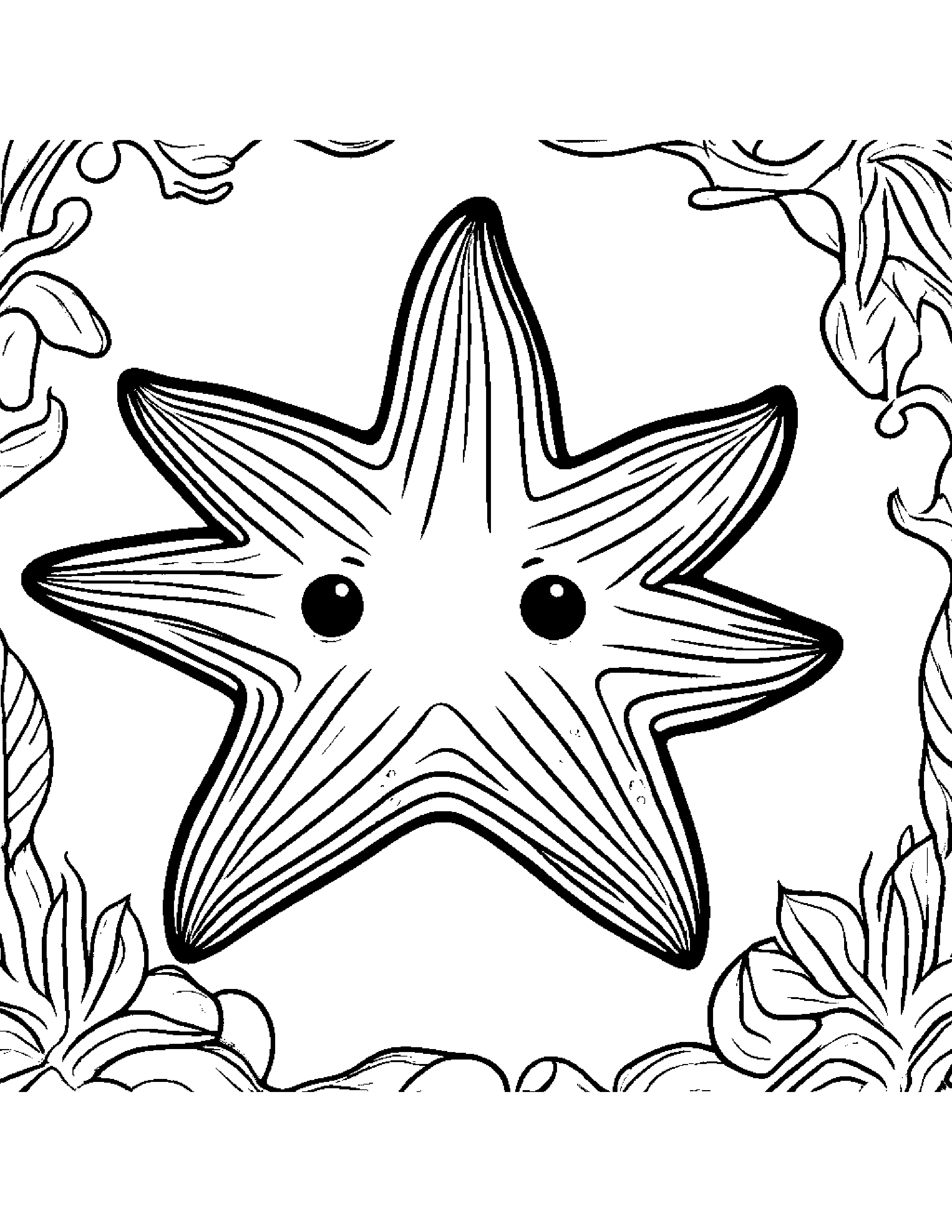 Cuddly Starfish Coloring Page (Free Printable PDF)
