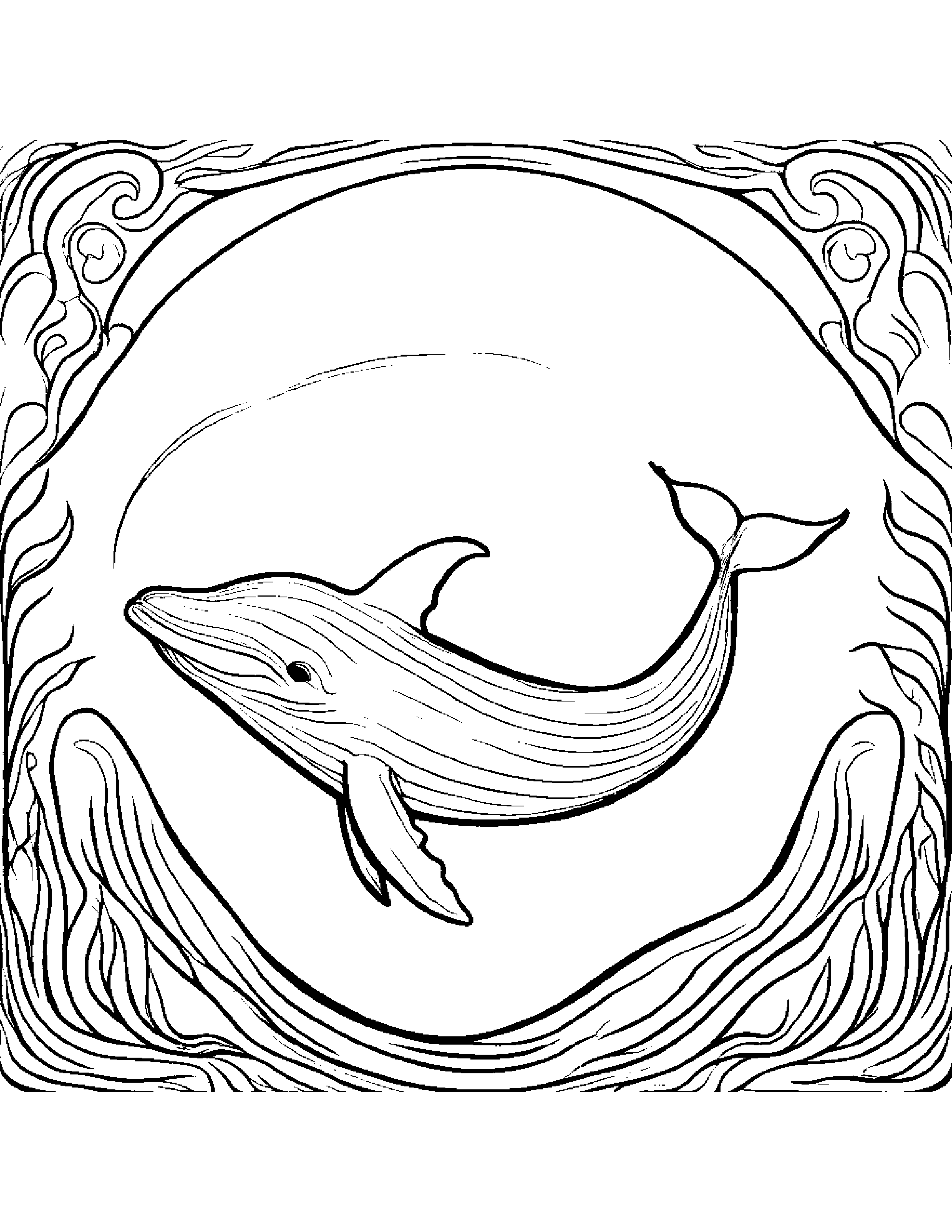 Cuddly Whale Calf #3 Coloring Page (Free Printable PDF)