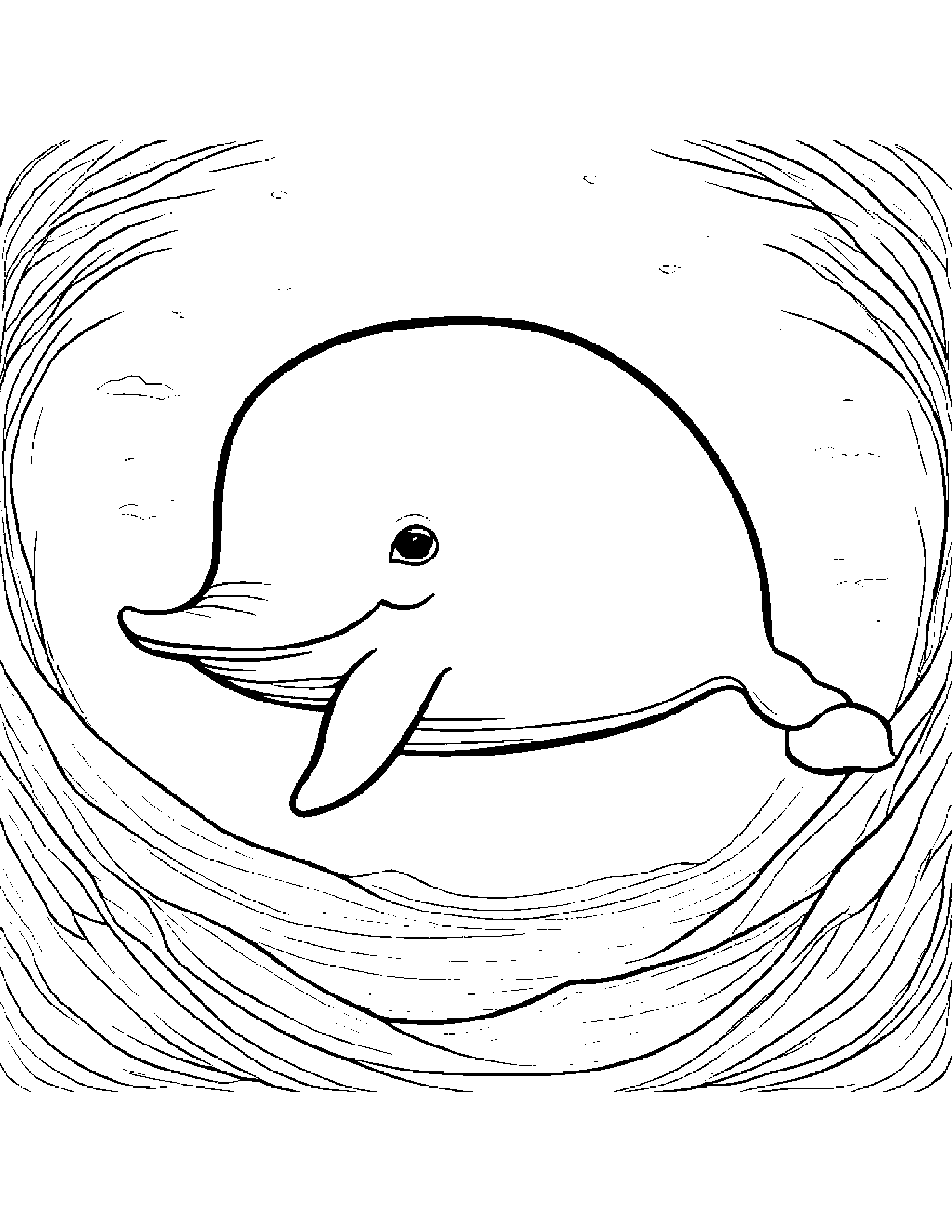 Cuddly Whale Calf #4 Coloring Page (Free Printable PDF)