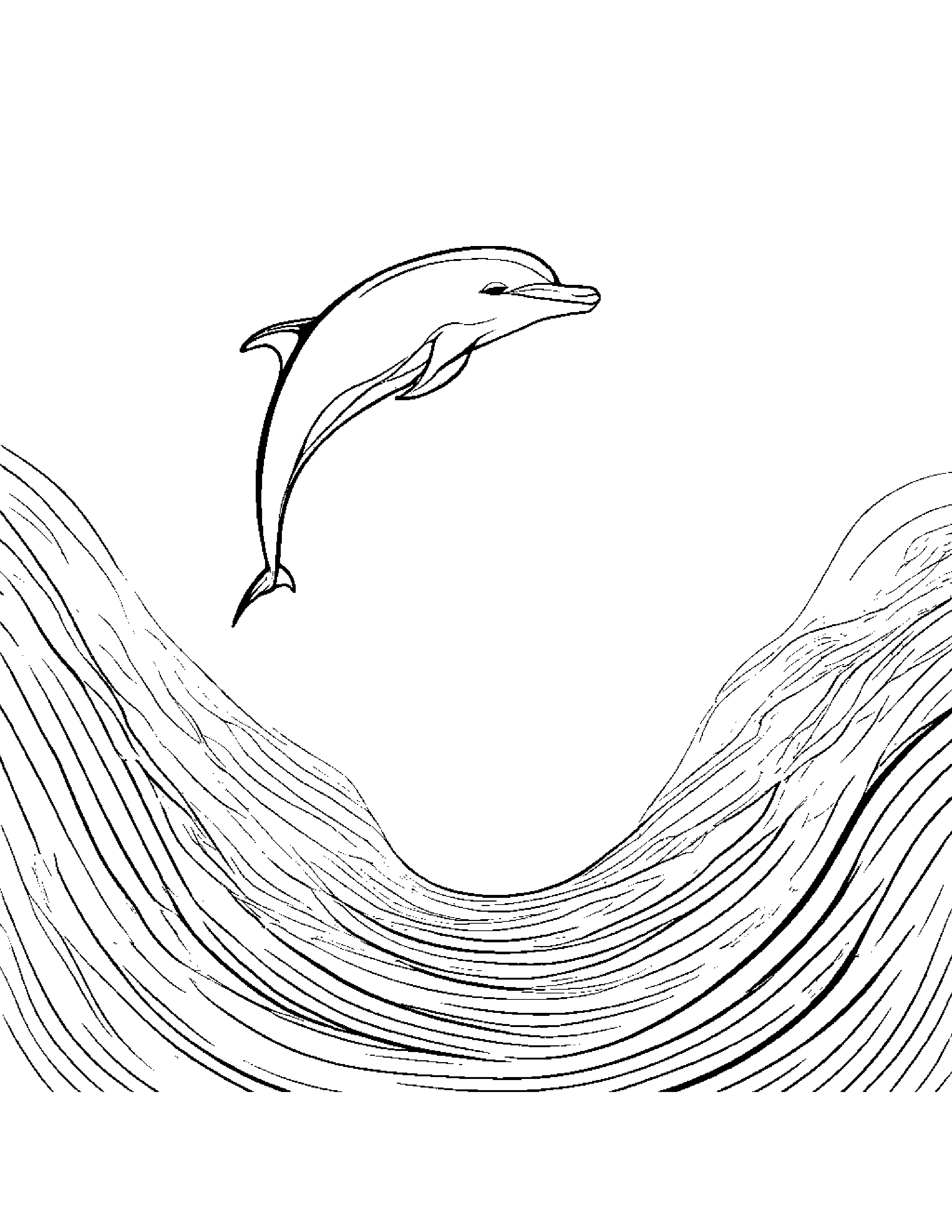 Dolphin Calf Singing #2 Coloring Page (Free Printable PDF)