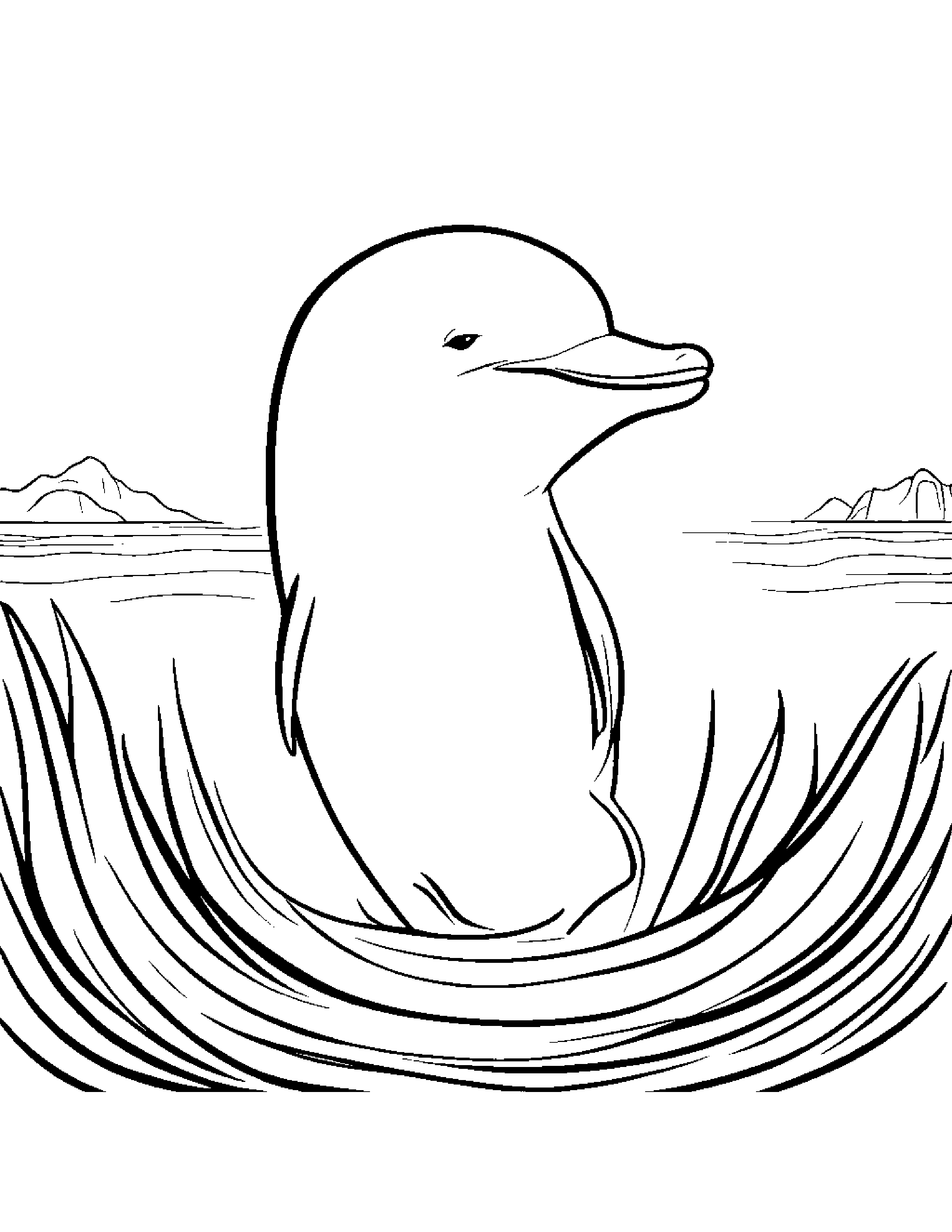 Dolphin Calf Singing Coloring Page (Free Printable PDF)