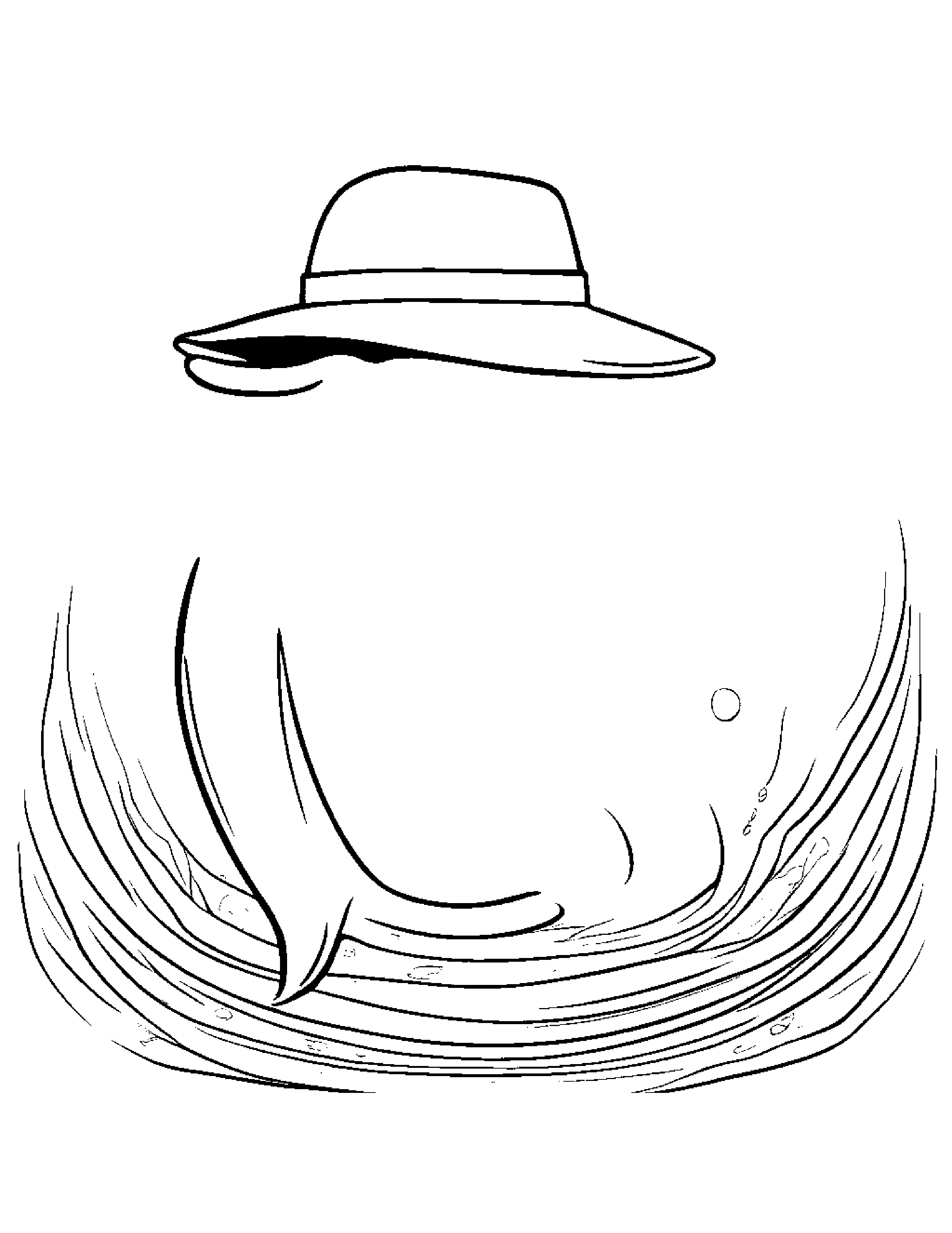Dolphin Calf With A Cute Hat #2 Coloring Page (Free Printable PDF)