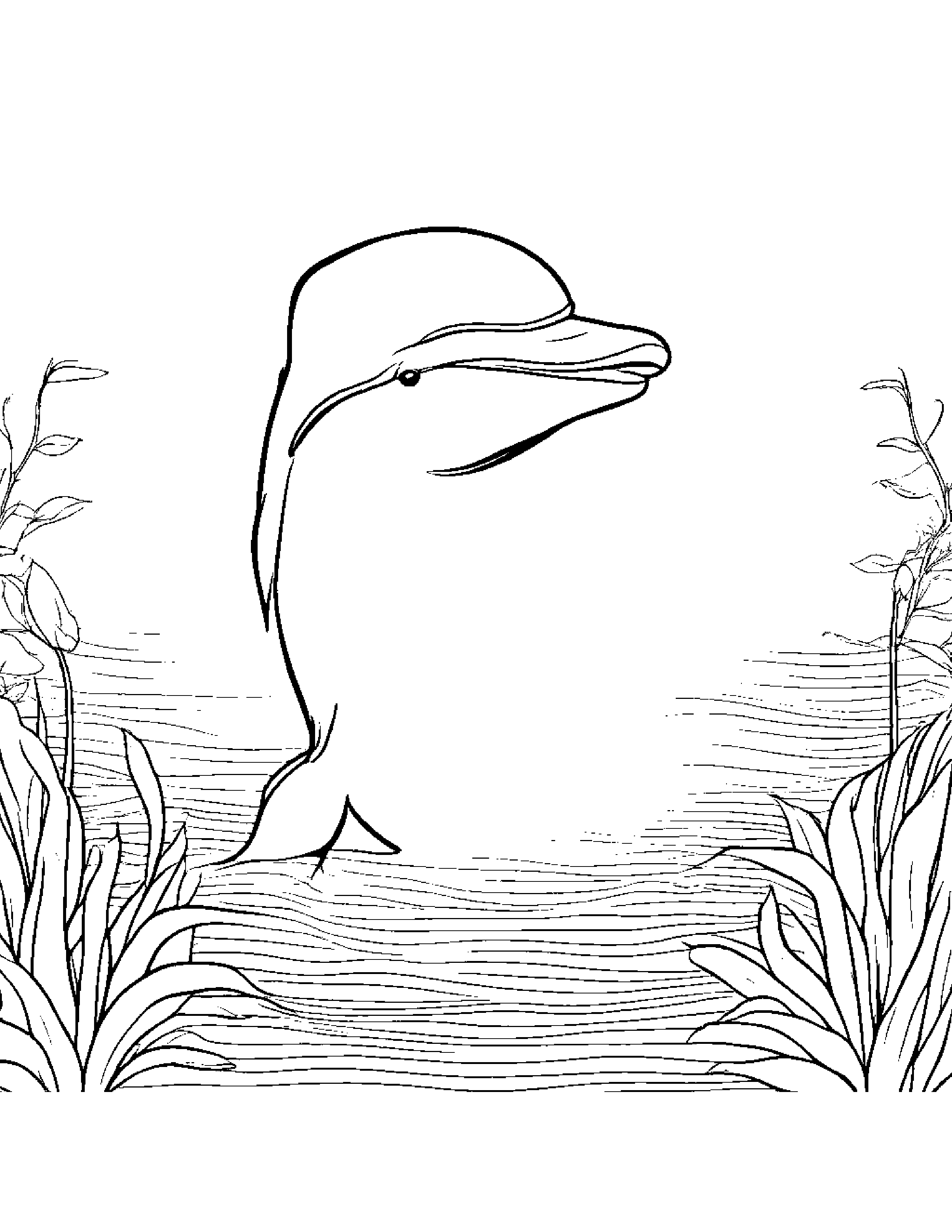 Dolphin Calf With A Cute Hat #3 Coloring Page (Free Printable PDF)