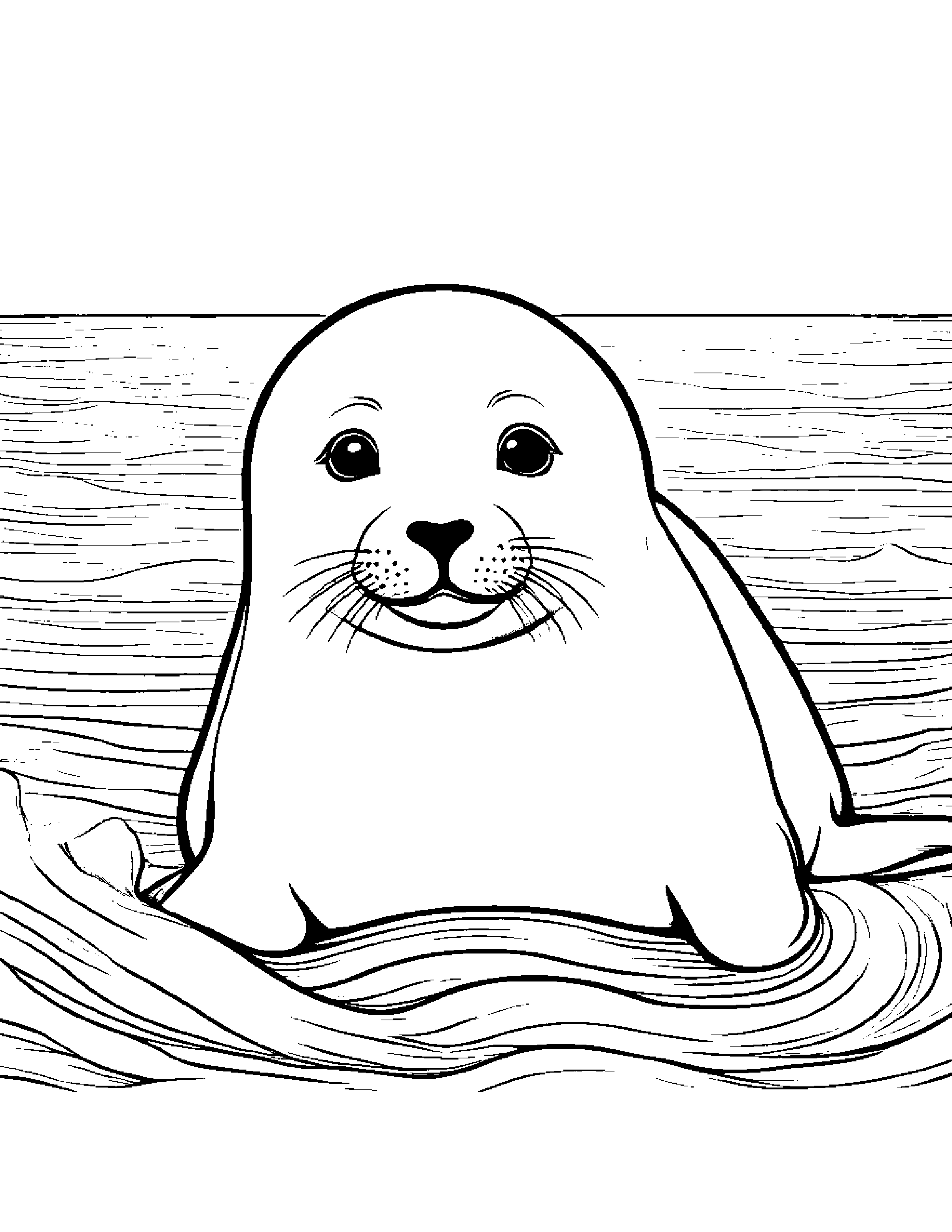 Friendly Seal Pup #4 Coloring Page (Free Printable PDF)
