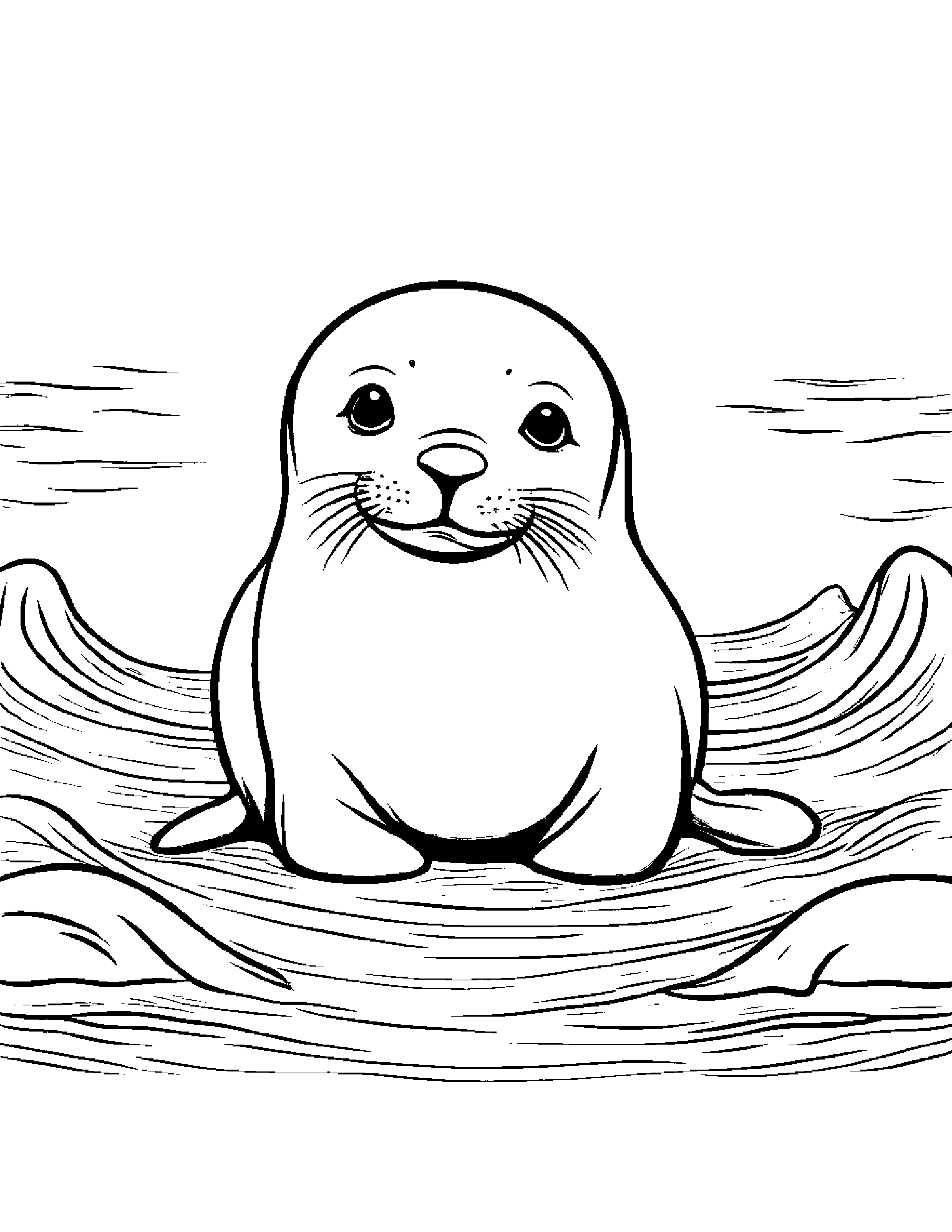 Friendly Seal Pup #5 Coloring Page (Free Printable PDF)